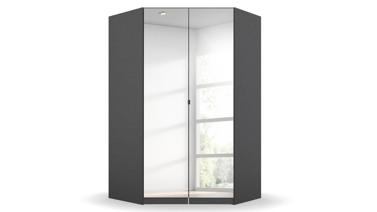 rauch BLUE Eckschrank Eckschrank Celle ca. 117x117 cm grau 2 türig Spiegel