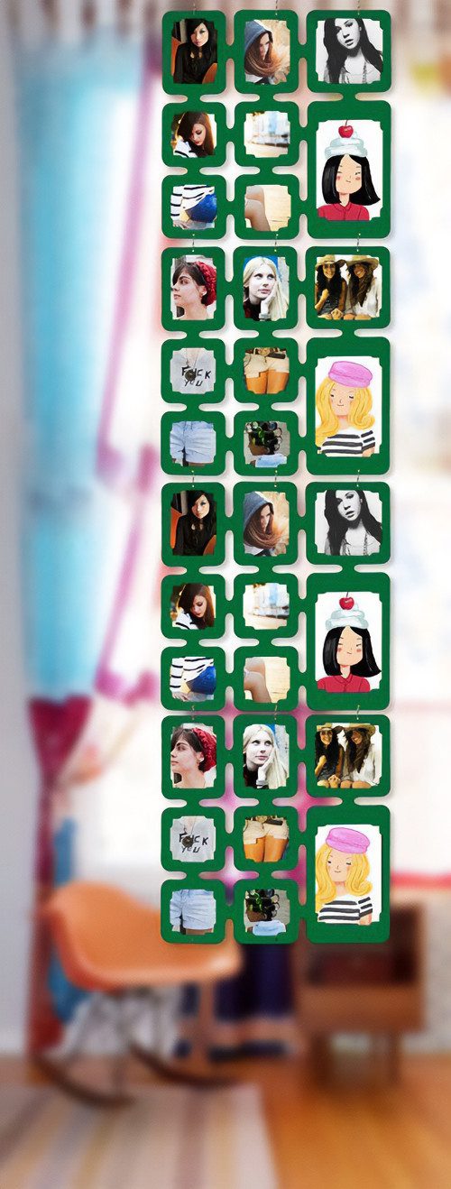 trendfinding Bilderrahmen Collage Moderner Foto Raumteiler in verschiedenen Farben, für 28 Bilder (4 St), 28 Fotos in verschiedenen Formaten