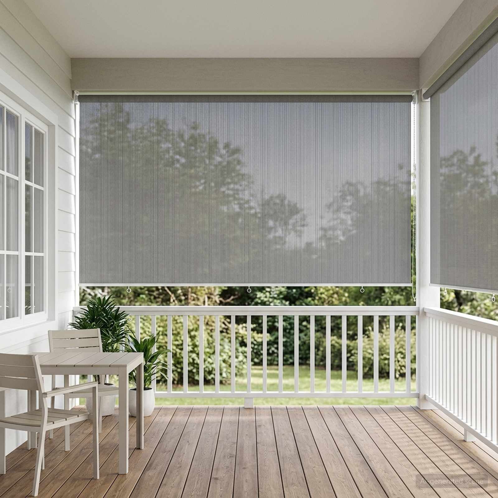 Rollo Außenrollo 90% UV-Block Hellgrau 350 x 230 cm HDPE, vidaXL