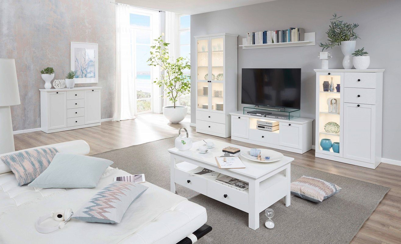 trendteam Sideboard Sideboard Kommode Baxter 120 cm, Landhausstil, weiß günstig online kaufen