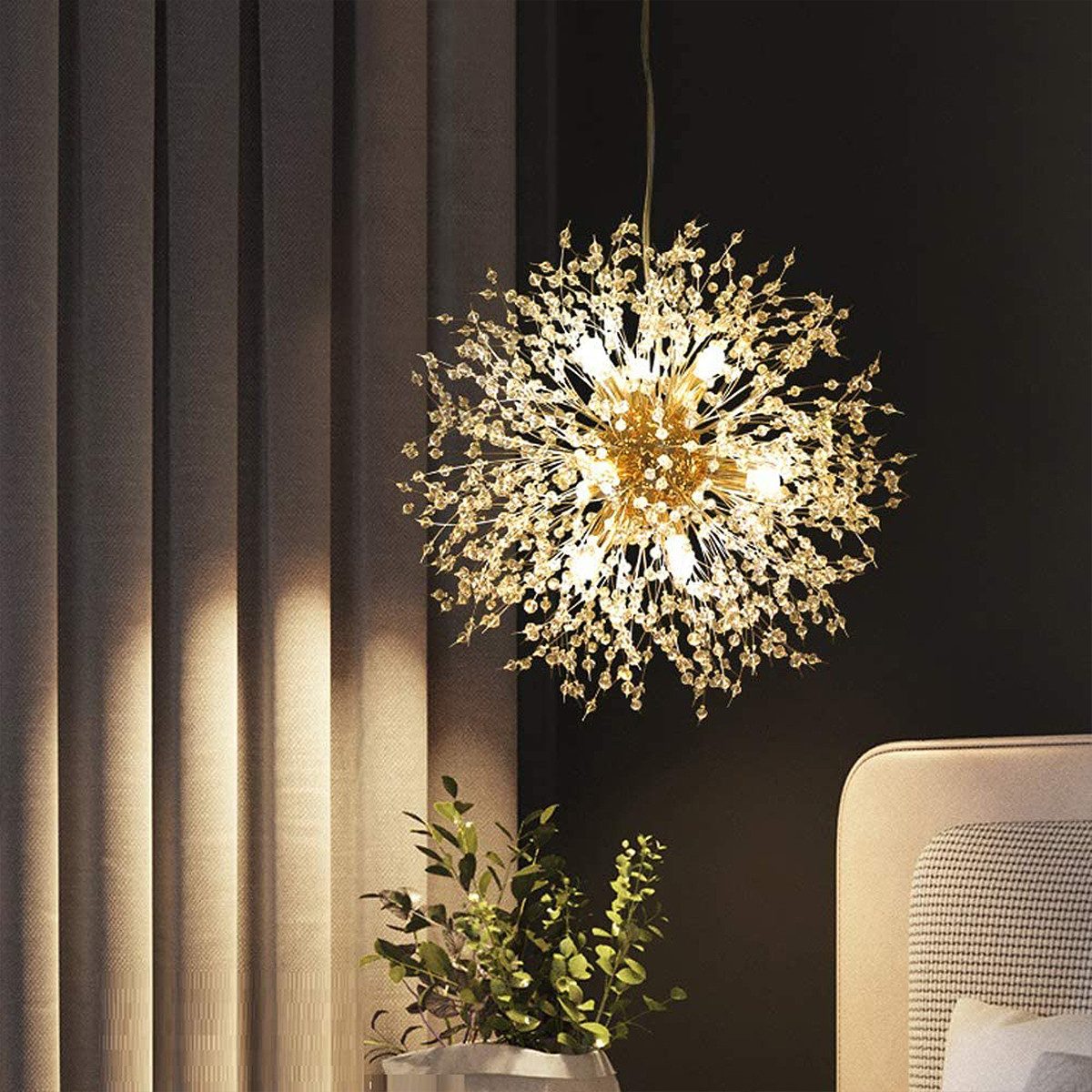 Welikera Kronleuchter 8-Licht Golden Pendelleuchte für günstig online kaufen