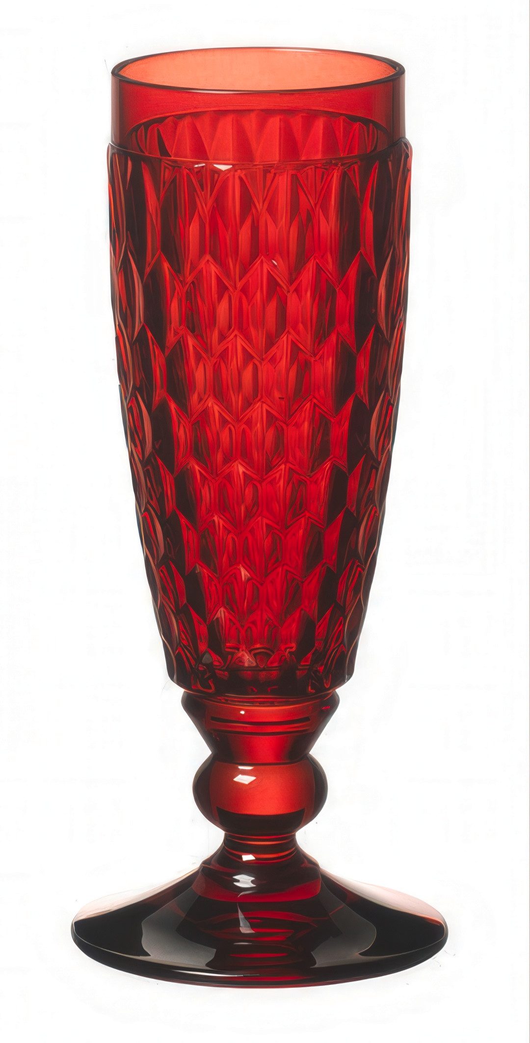 Villeroy & Boch Sektglas Boston Coloured, Kristallglas, Spülmaschinengeeignet, Rot, Motiv: Boston