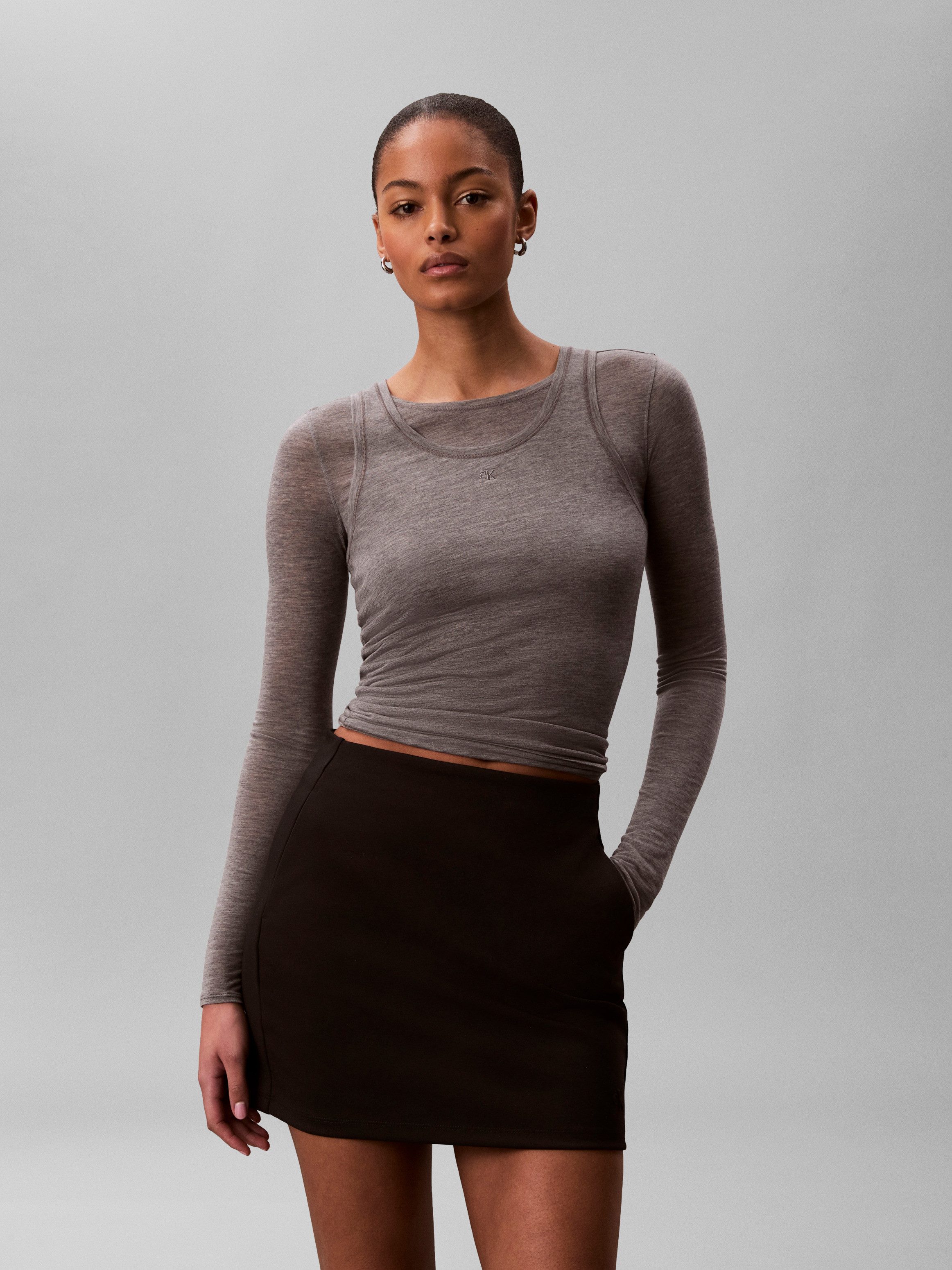 Calvin Klein Jeans Minirock INTERLOCK MINI SKIRT Figurbetonte Passform