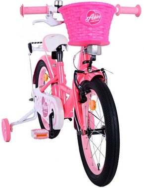 Volare Kinderfahrrad Kinderfahrrad Ashley Fahrrad für Mädchen 16 Zoll Kinderrad in Rosa/Rot