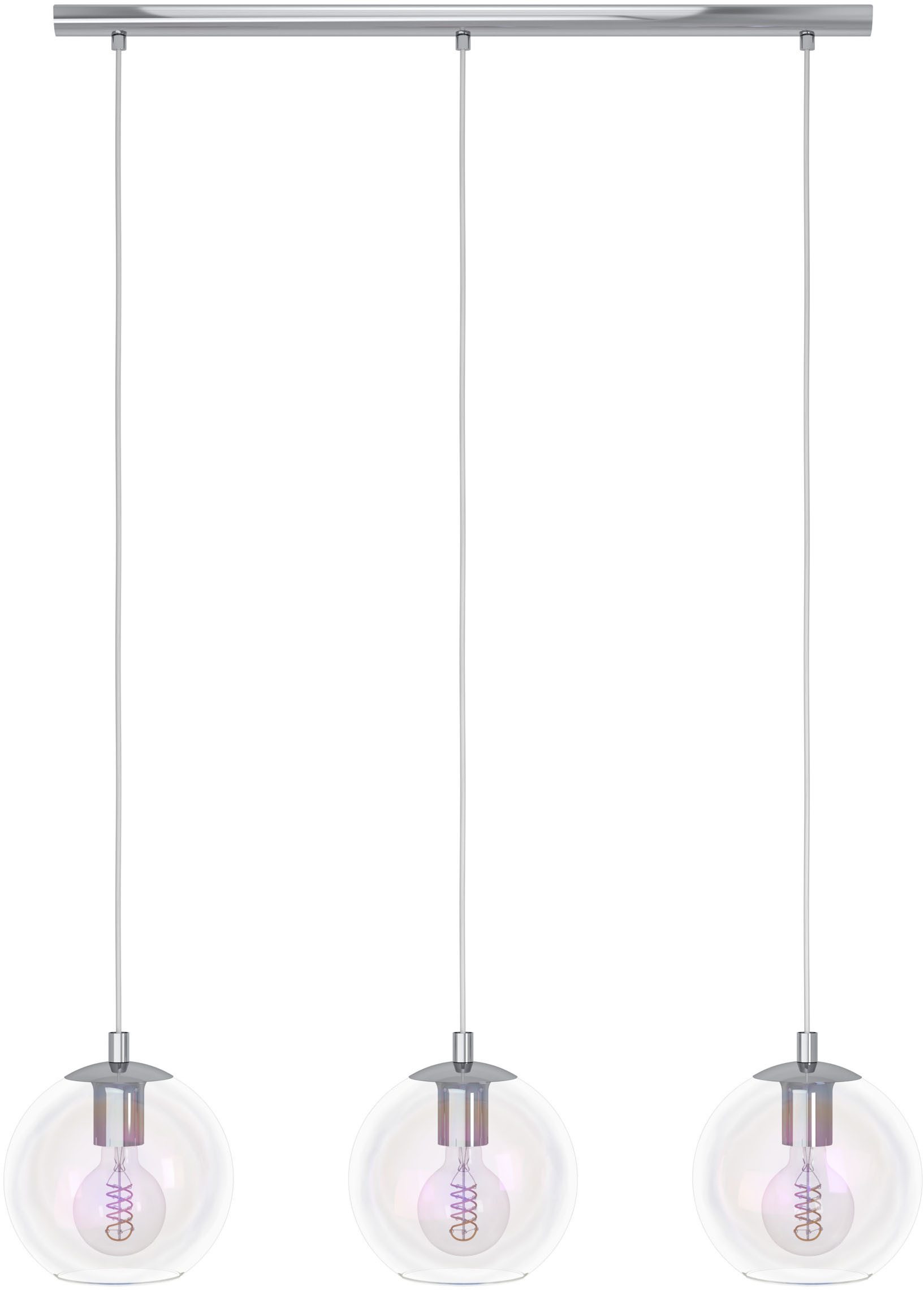 EGLO Hängeleuchte ARISCANI 2 Pendellampe - Stahl - E27 - 3X60W - IP20, ohne Leuchtmittel, Hängelampe, Deckenlampe, Wohnzimmer, Esszimmer, L76,5 x B16,5 x H110cm