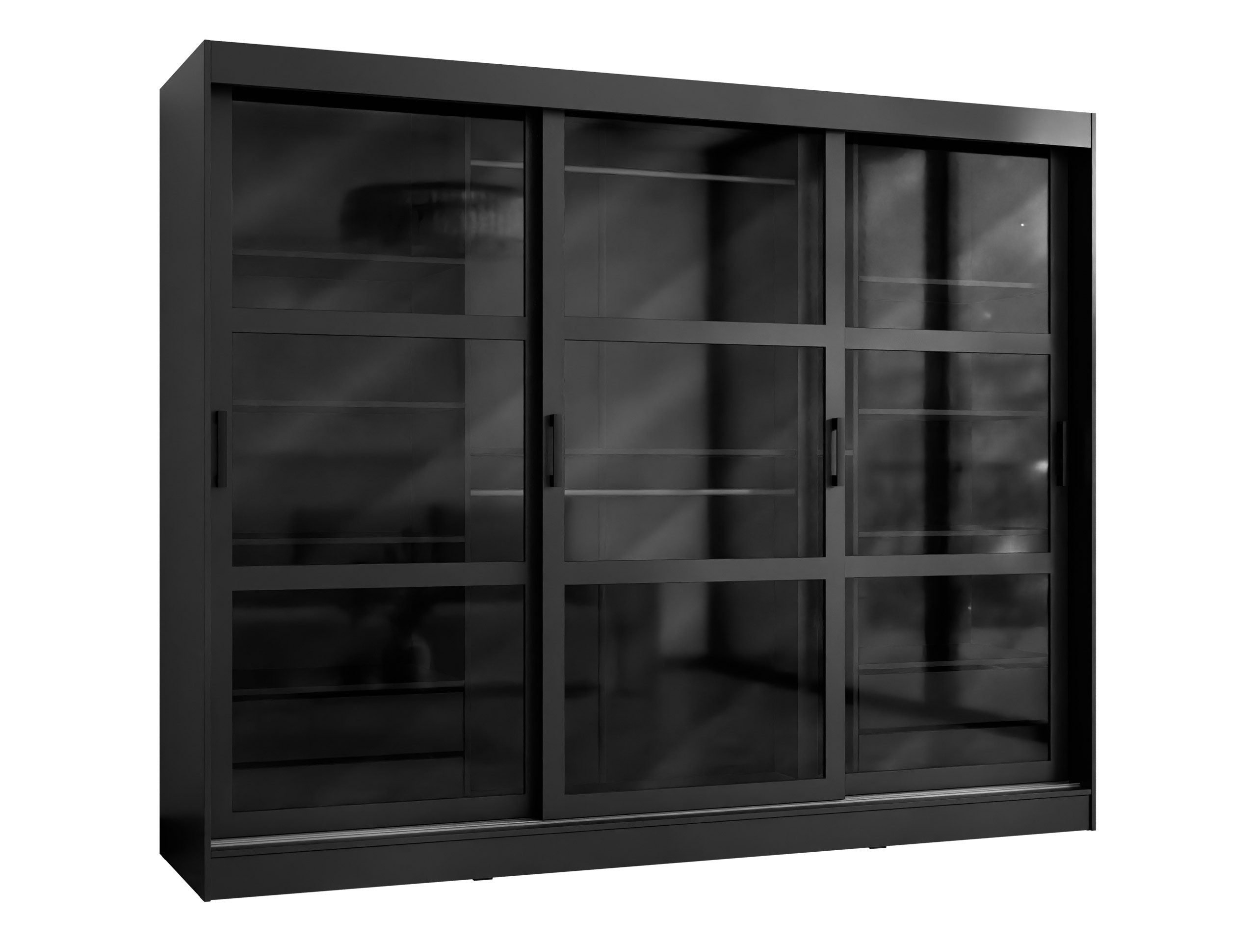 MIRJAN24 Kleiderschrank Norilo 250 (mit drei Schiebetüren) vier Schubladen, 250x65x203 cm