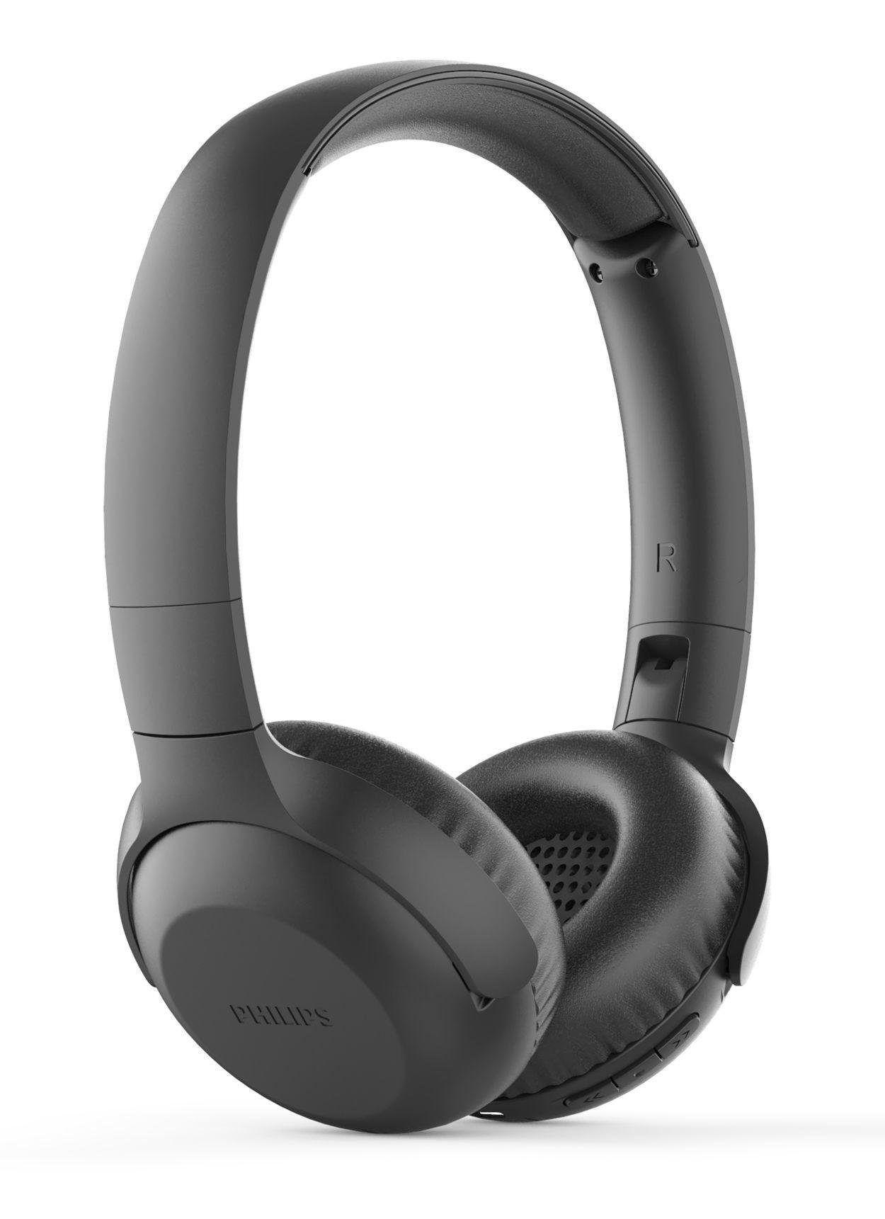 Philips TAUH202BK Bluetooth-Kopfhörer (Anrufe, Musik, Bluetooth, A2DP, AVRCP, HFP, HSP, Bluetooth, integriertes Mikrofon, zusammenklappbar, Multifunktionstaste) | Kopfhörer
