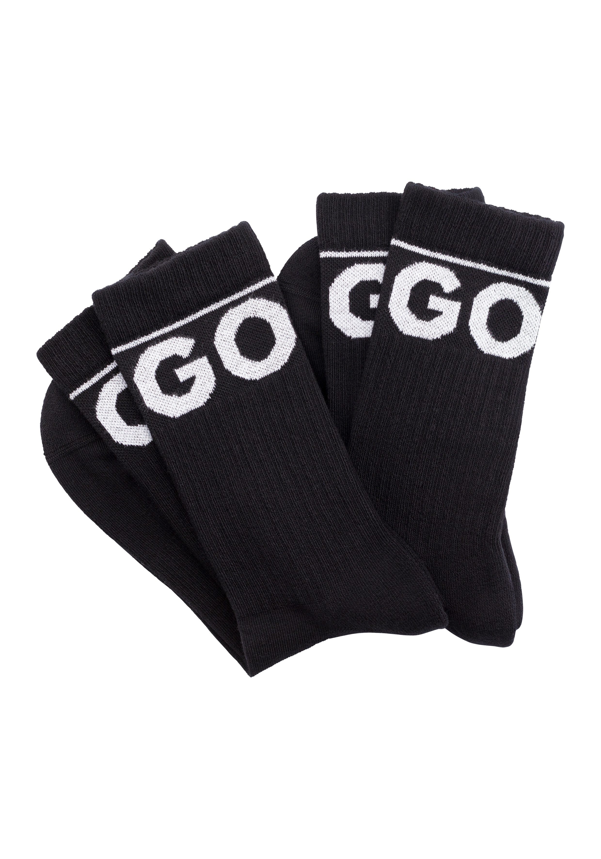HUGO Freizeitsocken 2P QS RIB ICONIC CC (Packung, 2-Paar, 2er) mit kontrast günstig online kaufen