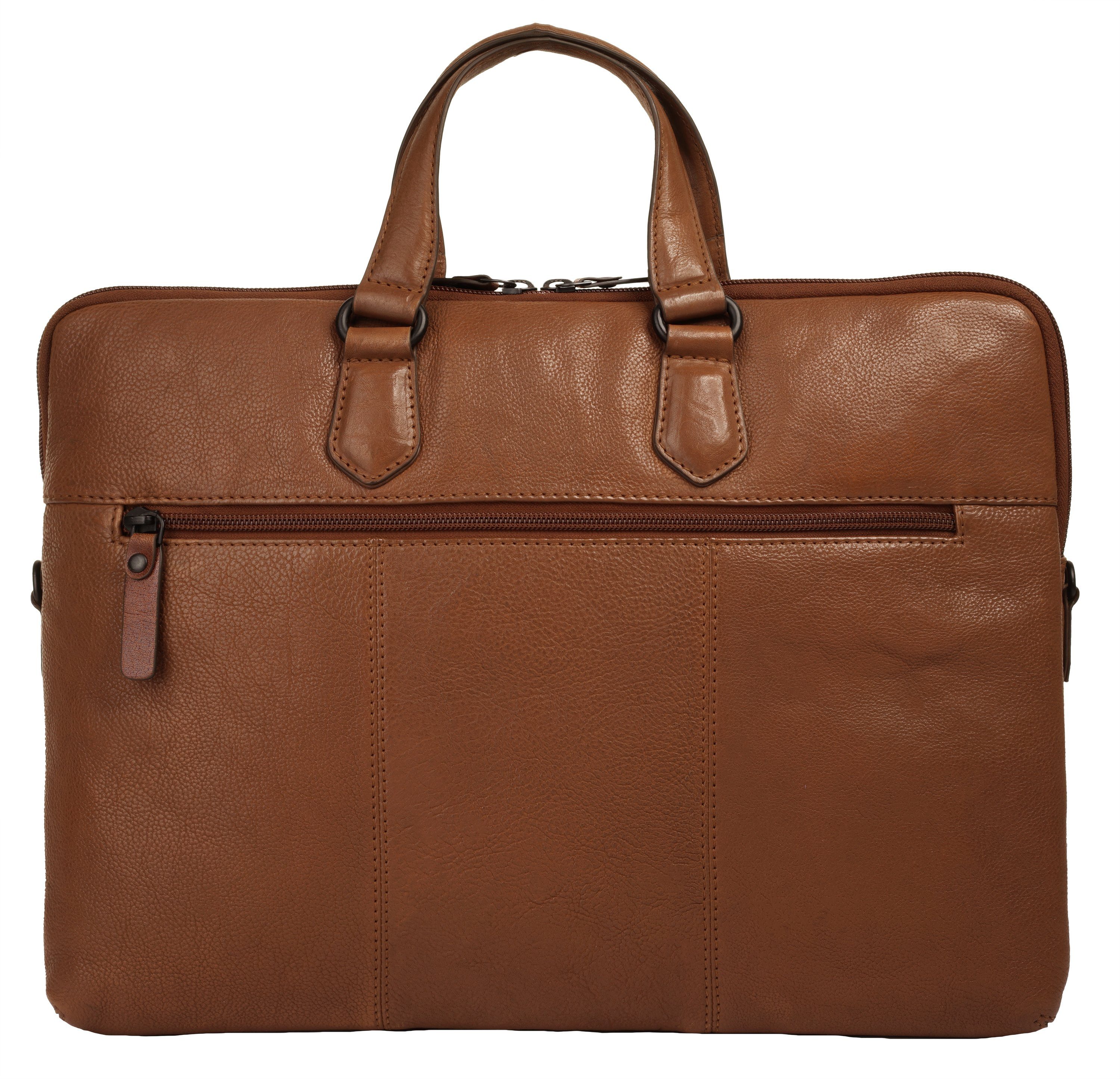 cognac Leder X-Zone echt Aktentasche,