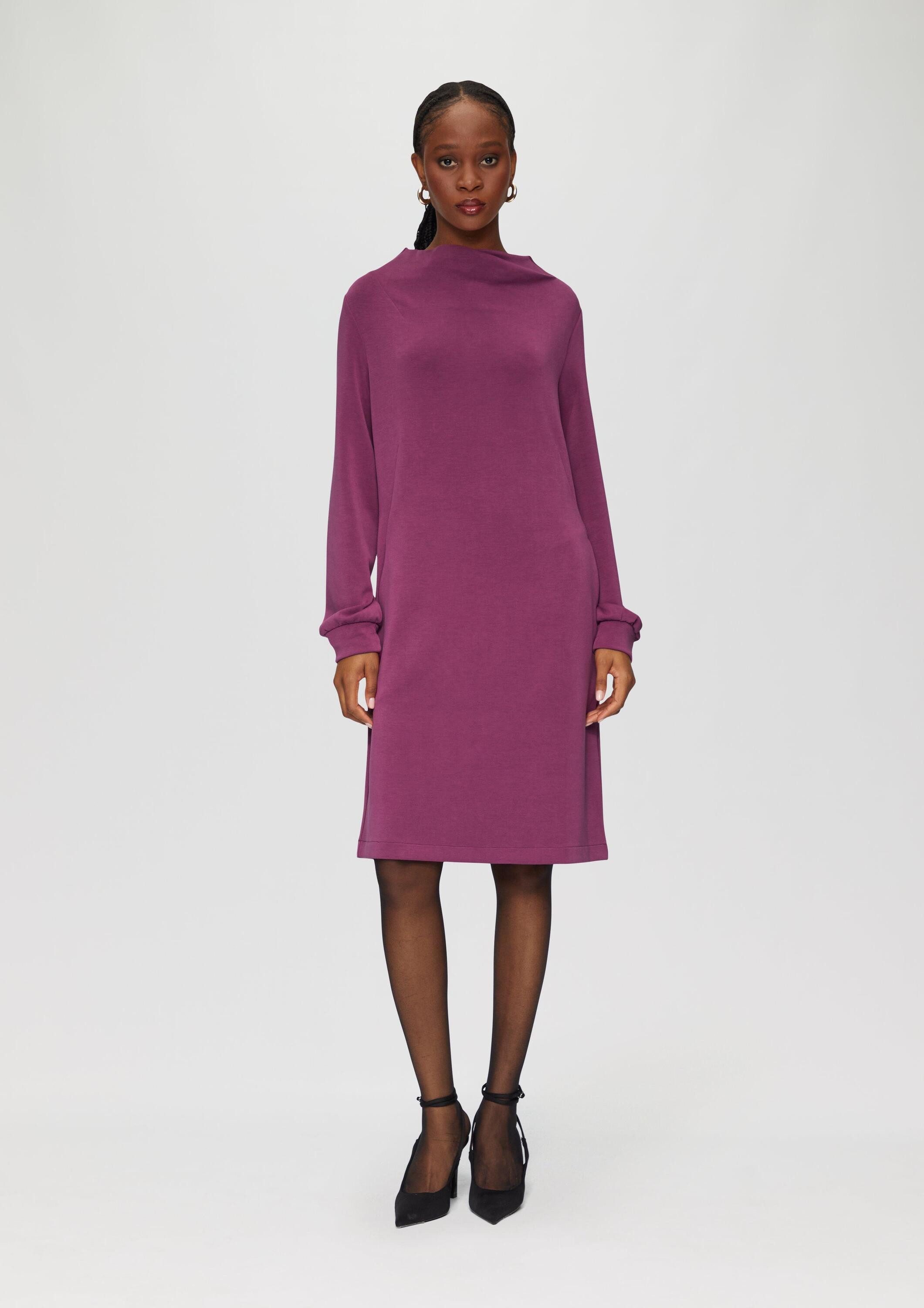 s.Oliver Minikleid Kleid Sweat-Kleid mit gelegtem Kragen