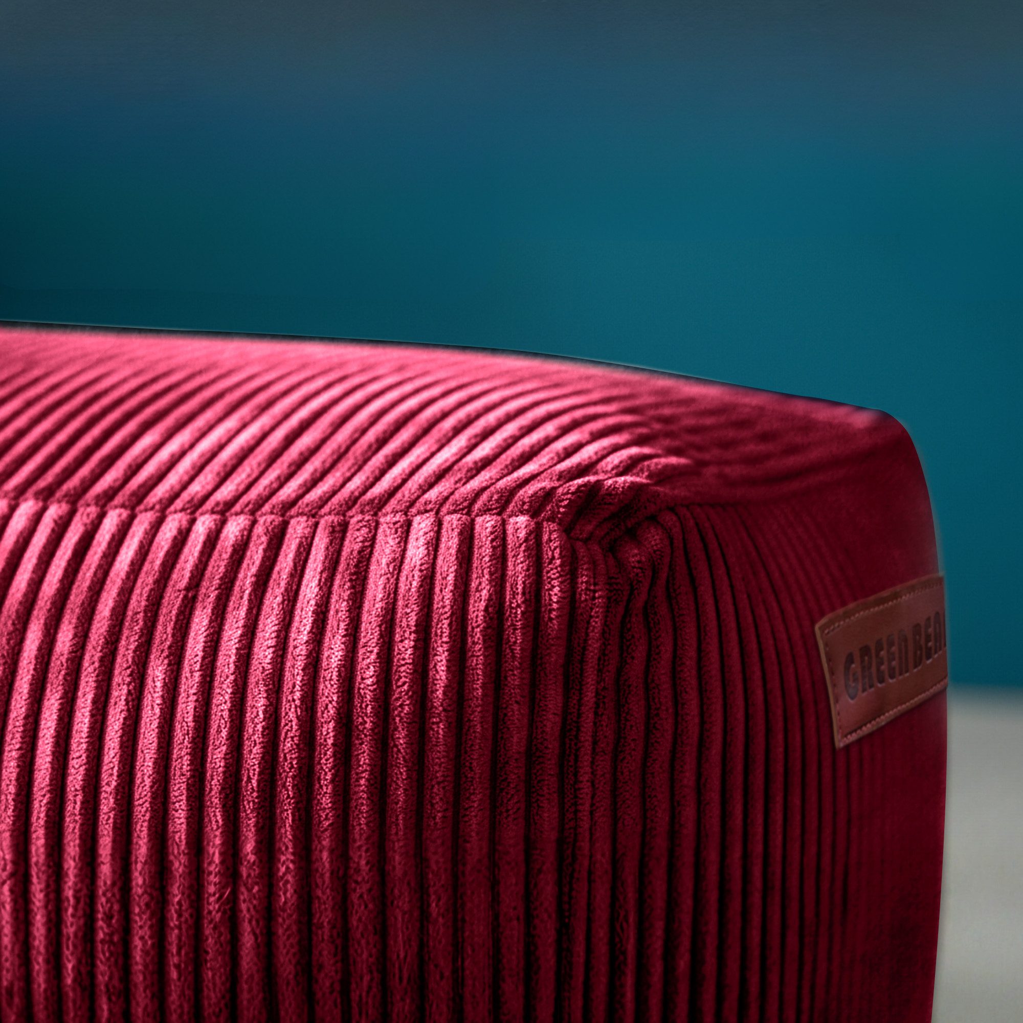 Green Bean Pouf Ottomane Cord (Indoor Sitzhocker Sitzkissen Fußhocker Relax-Sessel, Made in Germany), die ideale Ergänzung zum Sitzsack – Bild 4 von 5