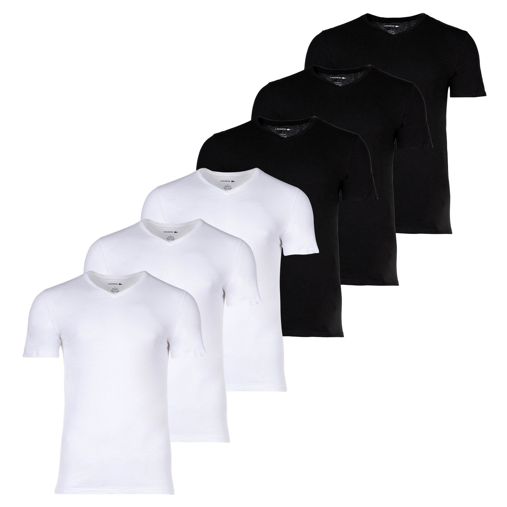 Lacoste T-Shirt Herren T-Shirt 6er Pack Baumwolle (Packung, 6er Pack)