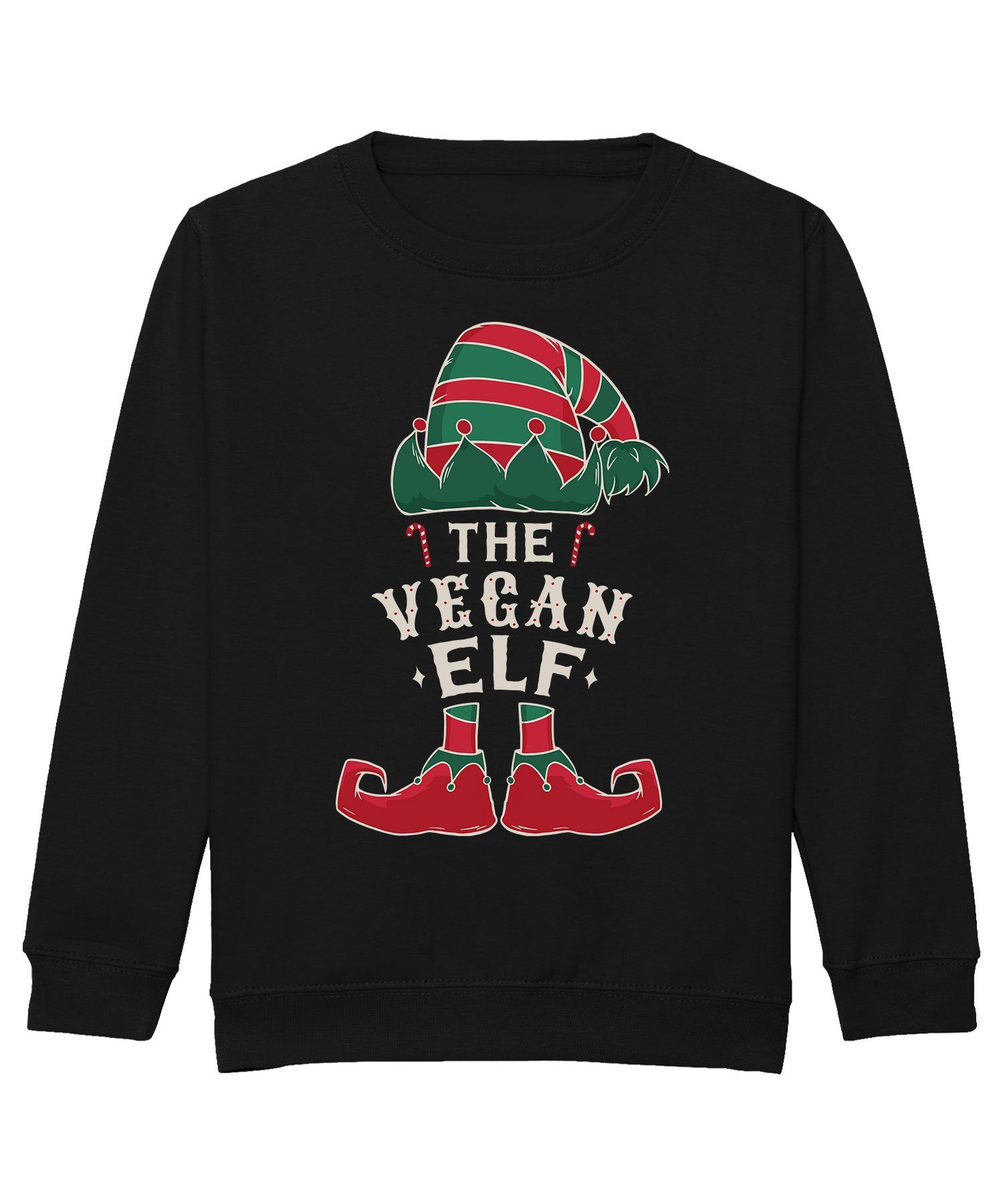 Pullover Sweatshirt Veganer Geschenk (1-tlg) Elf Quattro Vegan The Sweatshirt Formatee Kinder Weihnachten