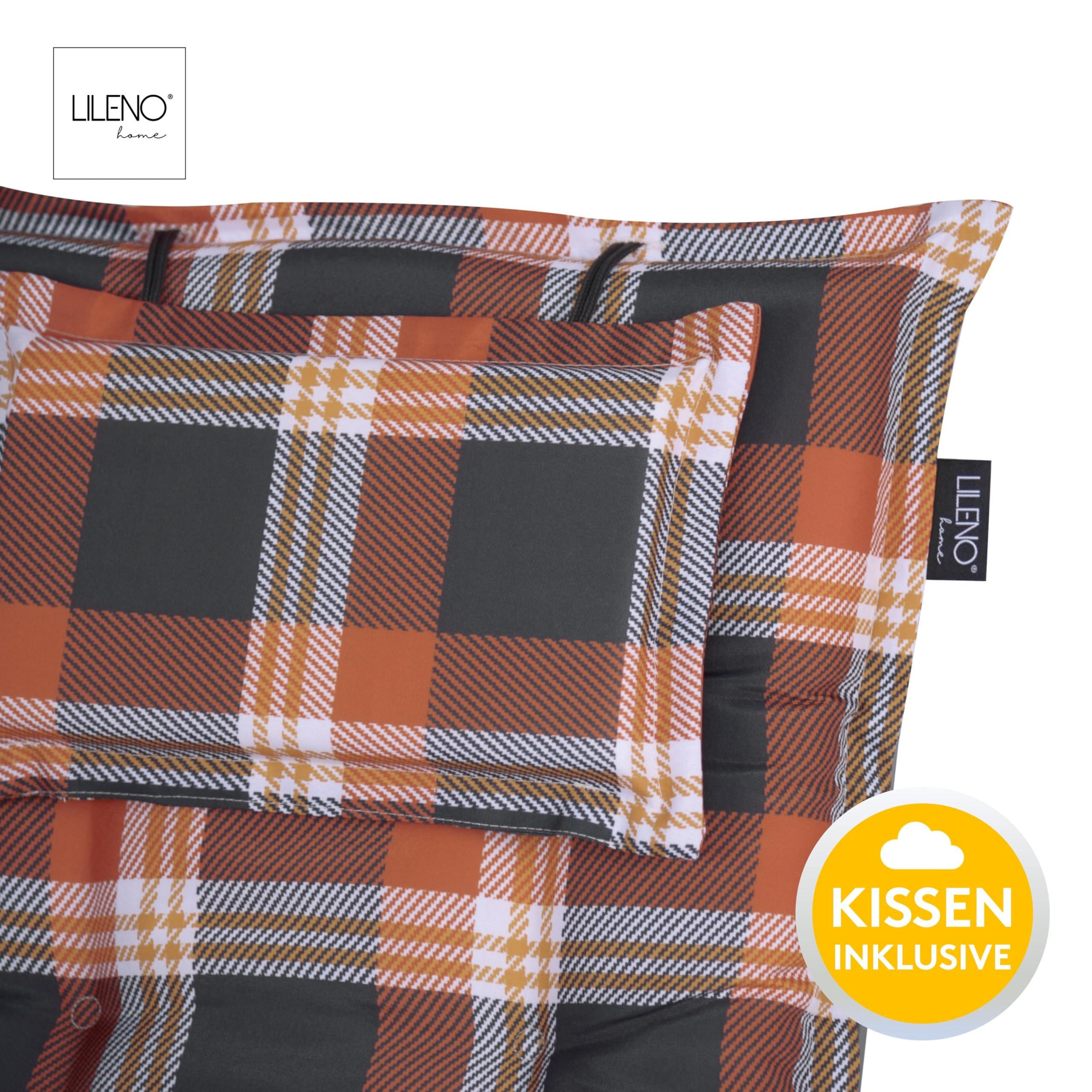 LILENO HOME Hochlehnerauflage Gartenstuhl Auflage, bequeme Sitzauflage für Gartenmöbel, Stuhlkissen, (1 St., 1er Set), Polsterauflage Karo Rot, Sitzpolster für Klappstühle