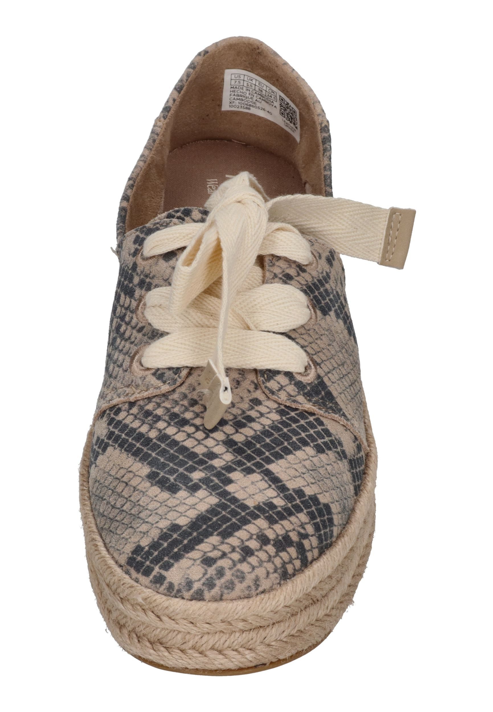 TOMS CAROLINA LACE UP Espadrille hot taupe snake suede