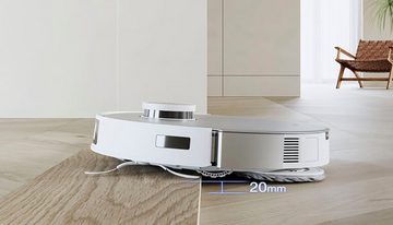 ECOVACS Nass-Trocken-Saugroboter DEEBOT T20 OMNI, 45 W, 6000PA, Auto-Mopp-Hebefunktion, OMNI Reinigungsstation, Weiss/Silber