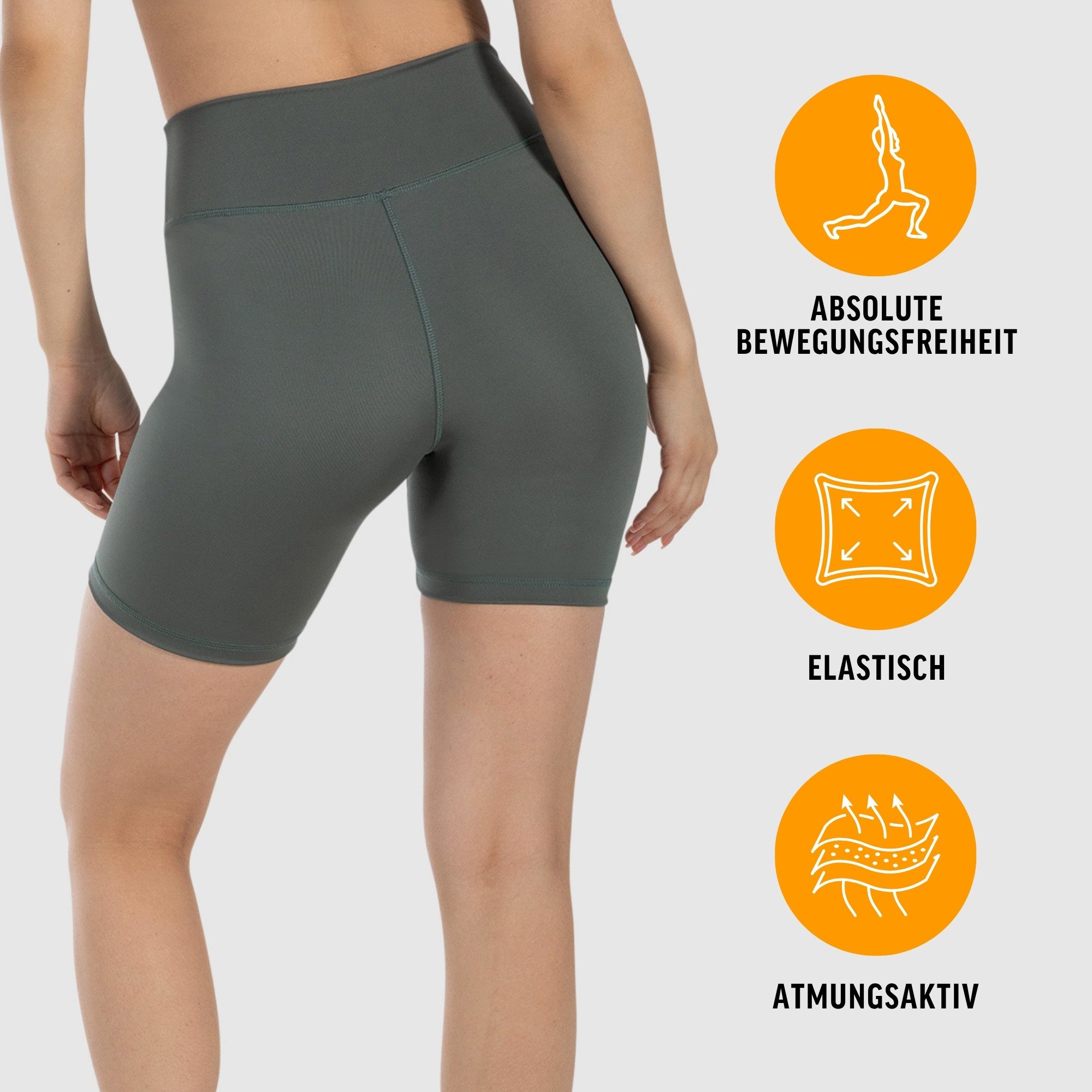 Smilodox Shorts SoftFeel Darbie, High Waist Yogashorts, atmungsaktiv & 4-Wege-Stretch Feuchtigkeitsableitende Radlerhose, schnelltrocknend, Pilates Yoga