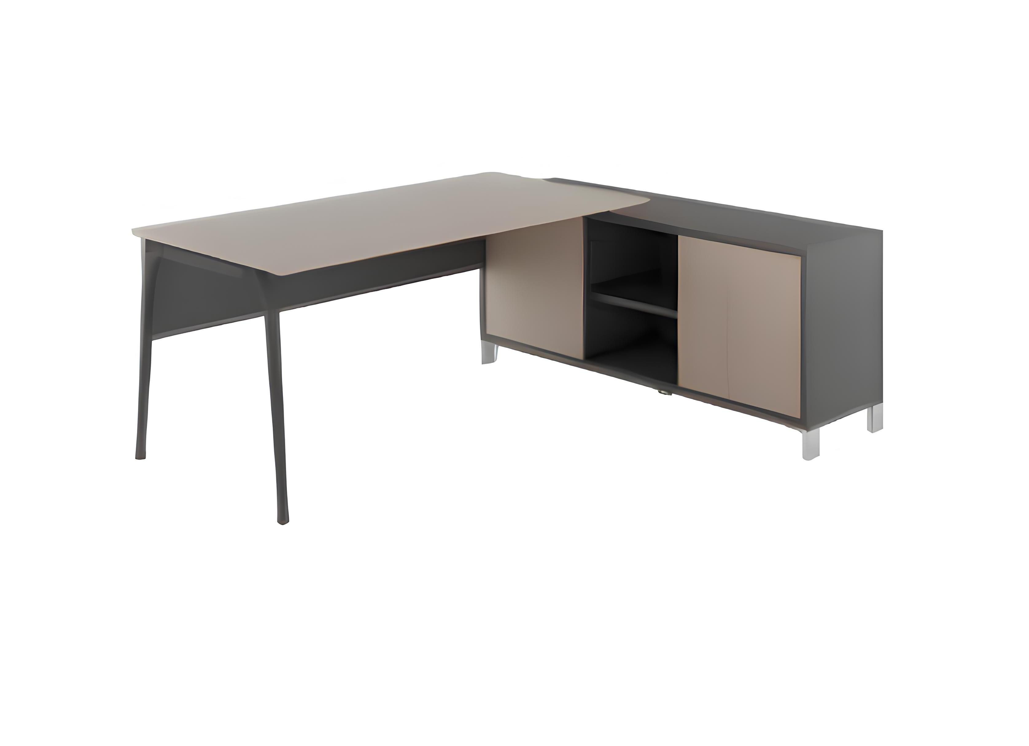 Xlmoebel Schreibtisch Grauer Ecktisch aus Holz mit modernem Design für das Büro (1-St., Eckschreibtisch), Hergestellt in Europa