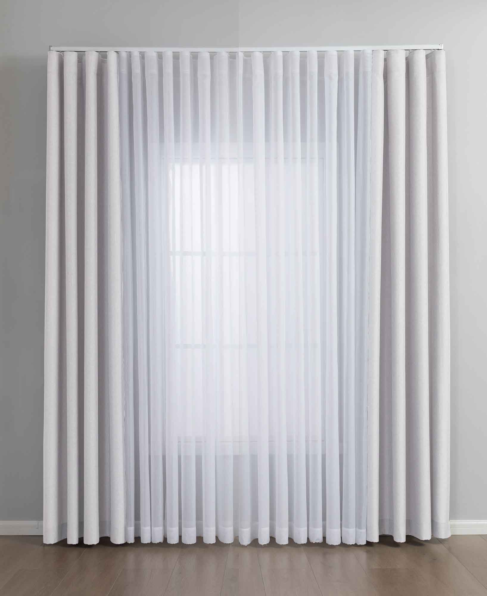 Gardinenbox Vorhang (3 St), Multifunktionsband, blickdicht, Cationic, 2 Vorhänge Leinenoptik, 1 Gardine Voile Batist 2025100-110S1