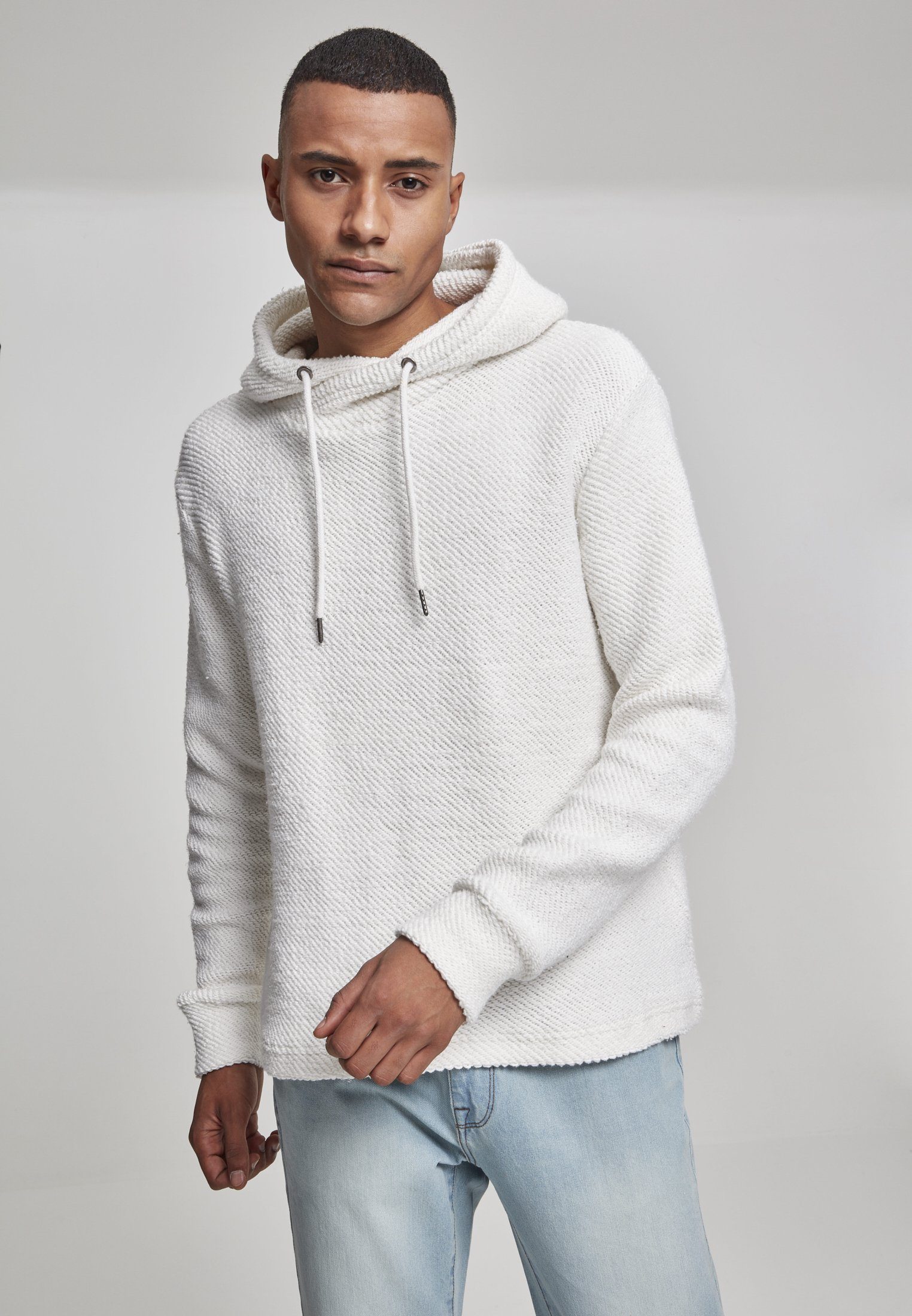 URBAN CLASSICS Sweater Herren Loose Terry Inside Out Hoody (1-tlg) offwhite