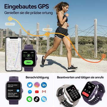 anyloop Fur Herren Damen mit Telefonfunktion, Sportuhr Eingebautes GPS Smartwatch (1.78 Zoll, Android / iOS), mit Touchscreen Wasserdicht Schrittzähler, Fitness Tracker