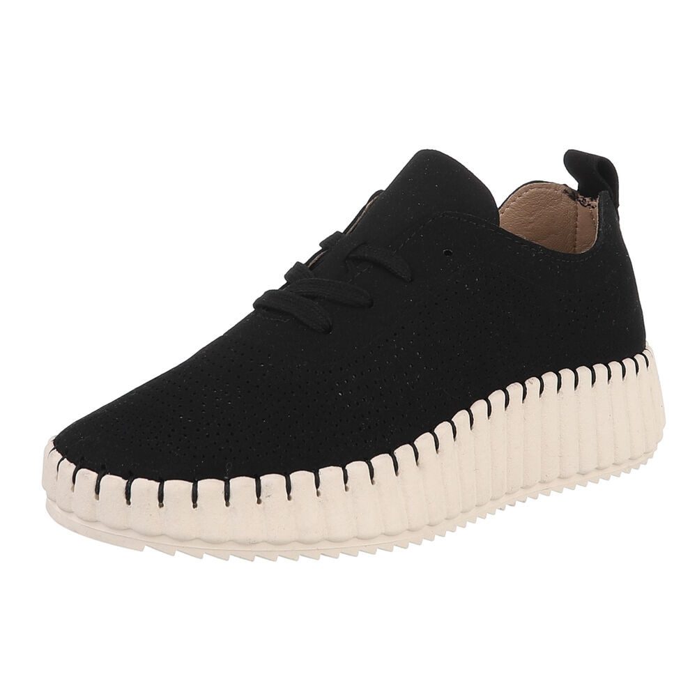 Ital-Design Moderne Sneaker für Damen – Atmungsaktiv und bequem Sneaker (89852932) Keilabsatz/Wedge Sneakers Low in Schwarz