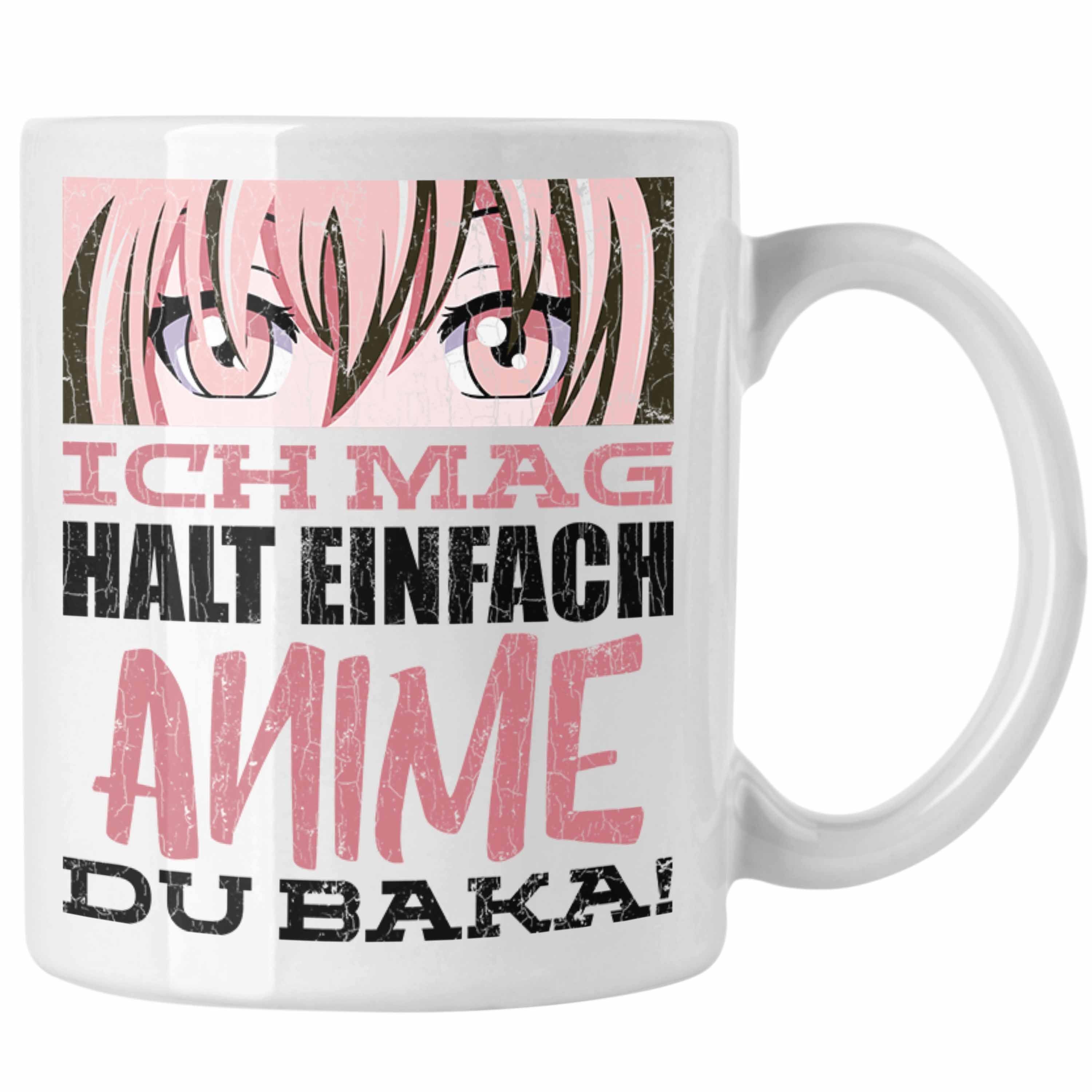 Trendation Tasse Trendation - Anime Tasse Geschenk Spruch Kaffeetasse Geschenke Deko Anme Fan Du Baka Weiss