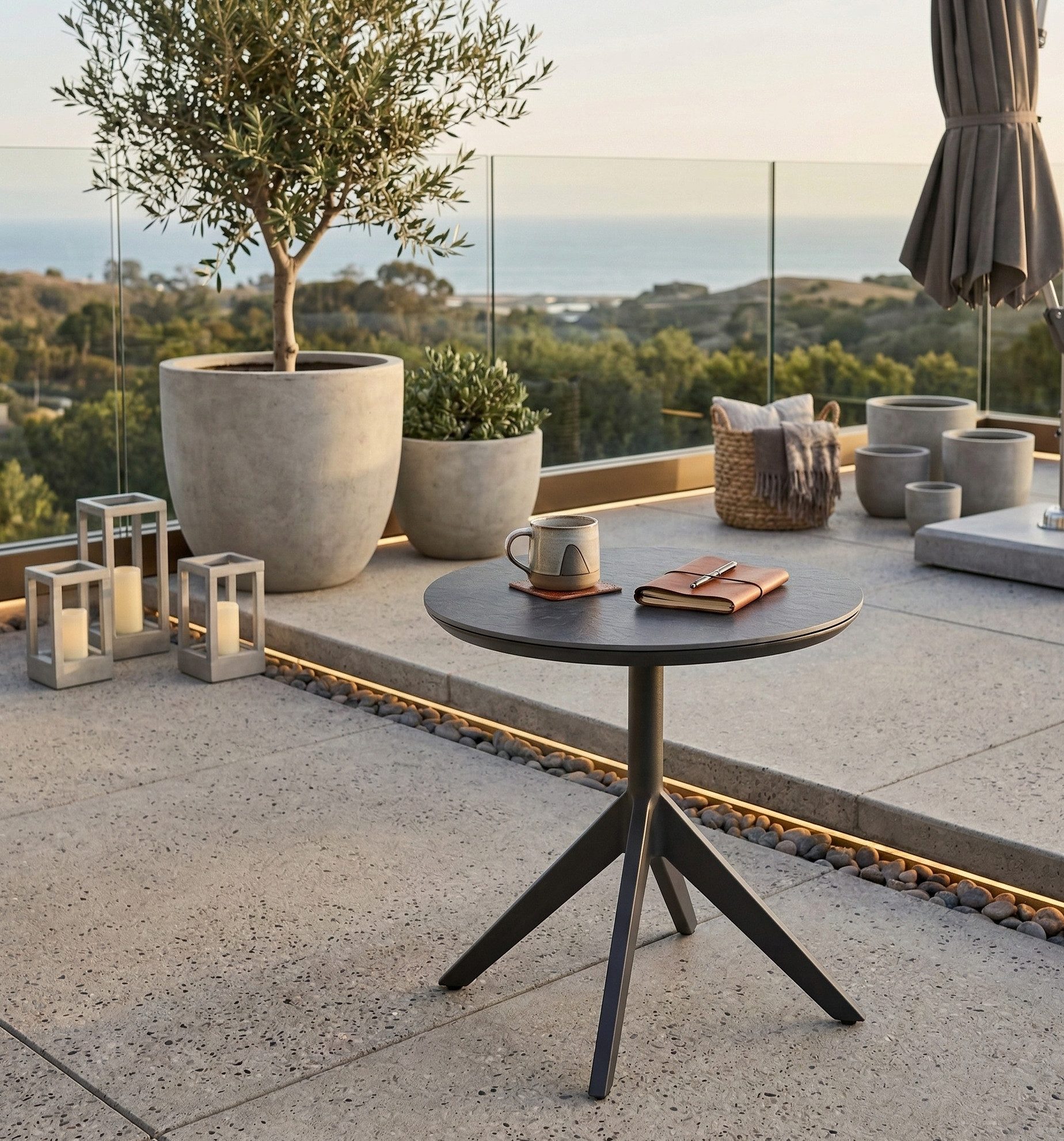 MANDALIKA Garden Gartentisch Premium Aluminium Beistelltisch Madri Indoor und Outdoor