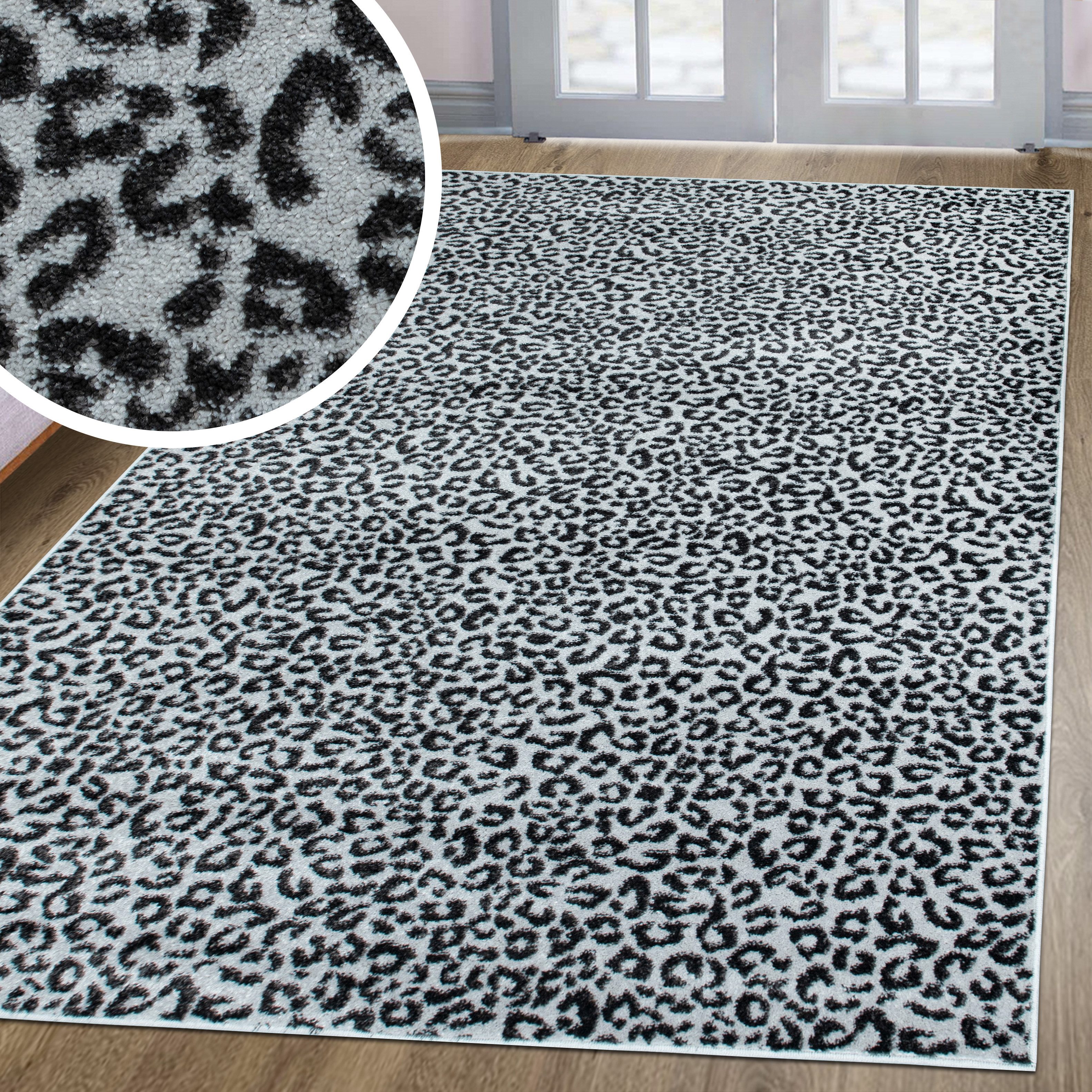 OTTO home Teppich Fynna, Leoparden-Muster, Animal Print, modern, rechteckig, Höhe: 9 mm, Leo, besonders weicher Flor, Wohnzimmer, Schlafzimmer, Esszimmer
