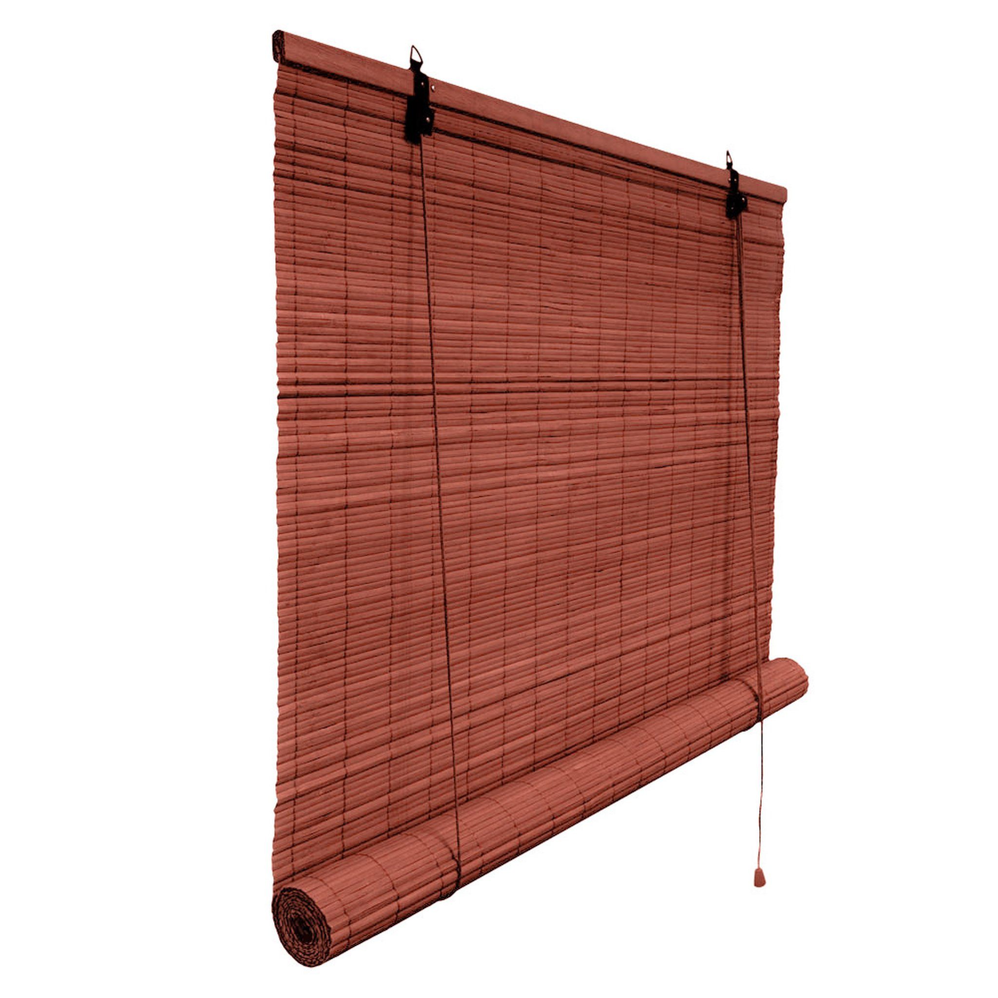 Rollo Bambusrollo, 50 x 130 cm, kirsche, Victoria M., verdunkelnd, ohne Bohren, freihängend, verschraubt, ohne Bohren, zum Schrauben
