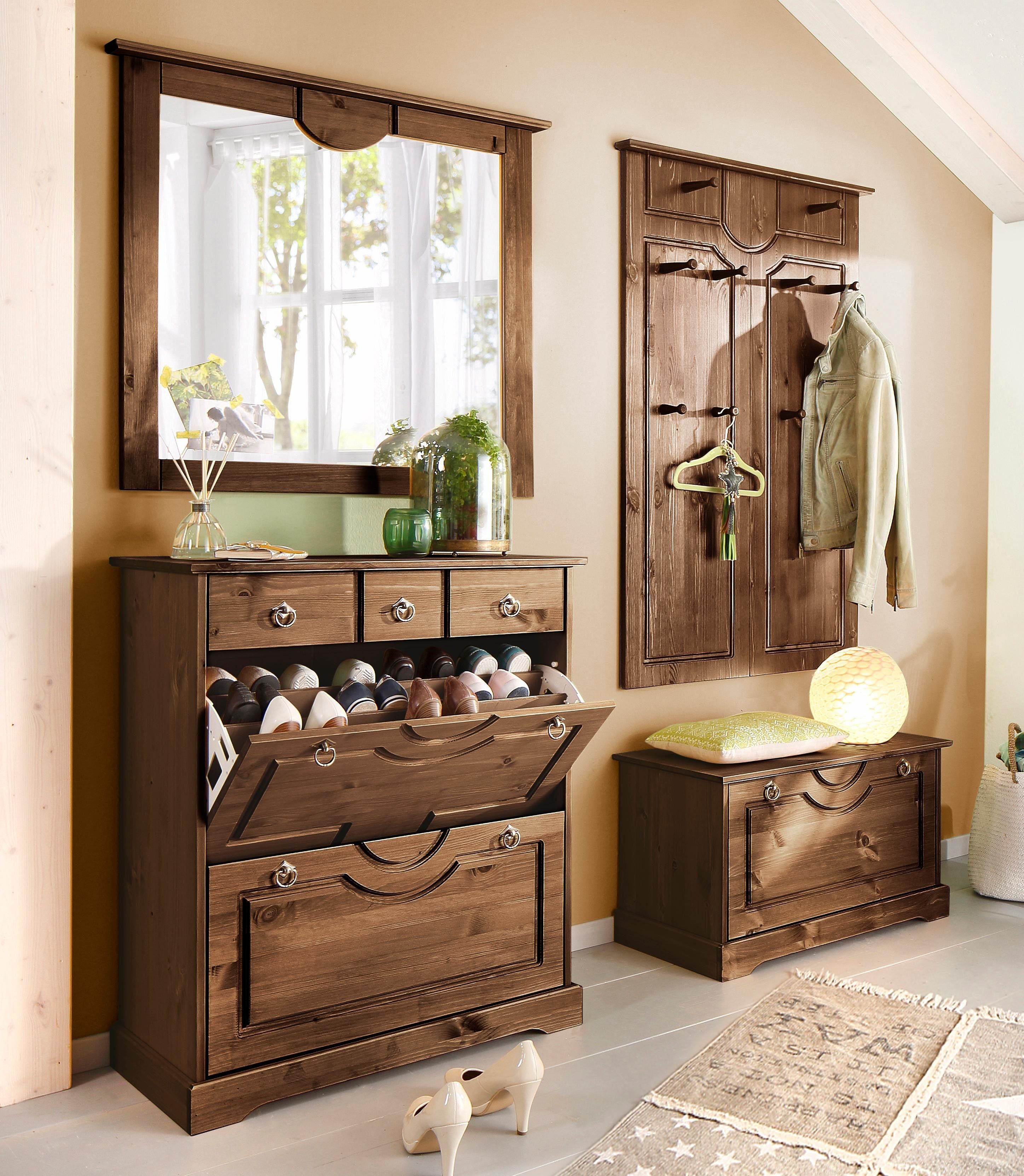 OTTO home Garderoben-Set Klera, (Set, 4-St), 4-teilig, aus massiver Kiefer, FSC®-zertifiziert