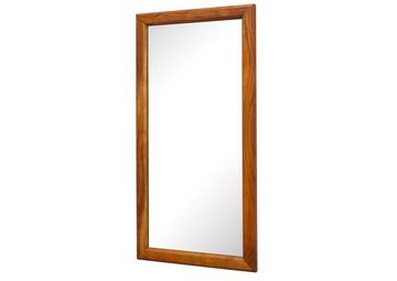 Massivmoebel24 Spiegel OXFORD (Wandspiegel im zeitlosen Design, braun lackiert 115x6x60 Akazie montiert), hochwertiges Edelholz;authentische Holzadern;aufwendige Schnitzereien und Verzierungen;