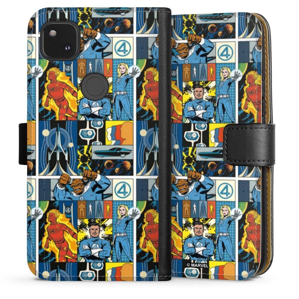 DeinDesign Handyhülle Marvel The Fantastic Four Offizielles Lizenzprodukt, Google Pixel 4a Hülle Flip Case Klapphülle Handytasche Leder