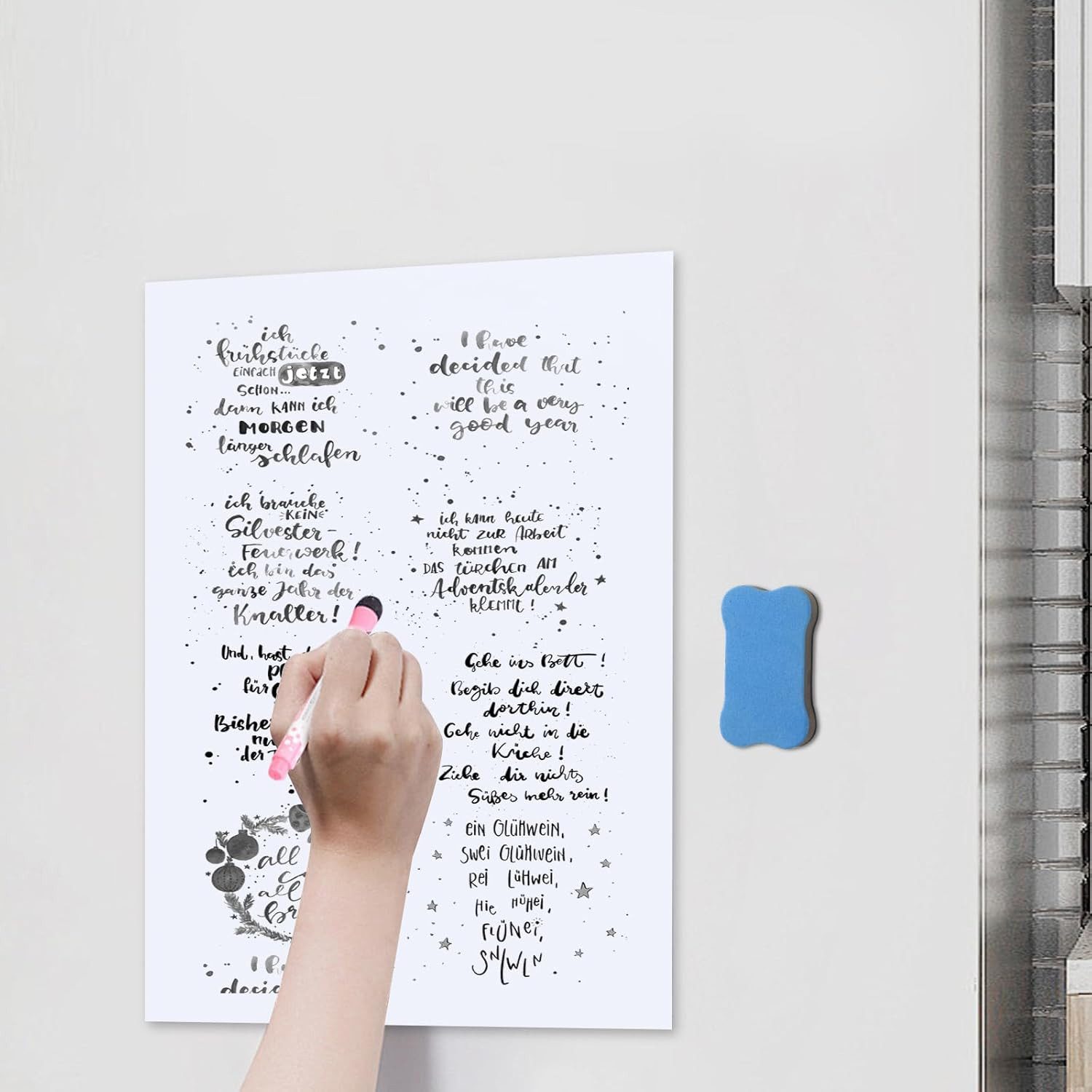 FELIXLEO Magnettafel Magnetische Whiteboard Folie 42×30 cm selbstklebend abwischbar, (1-tlg) – Bild 3 von 5