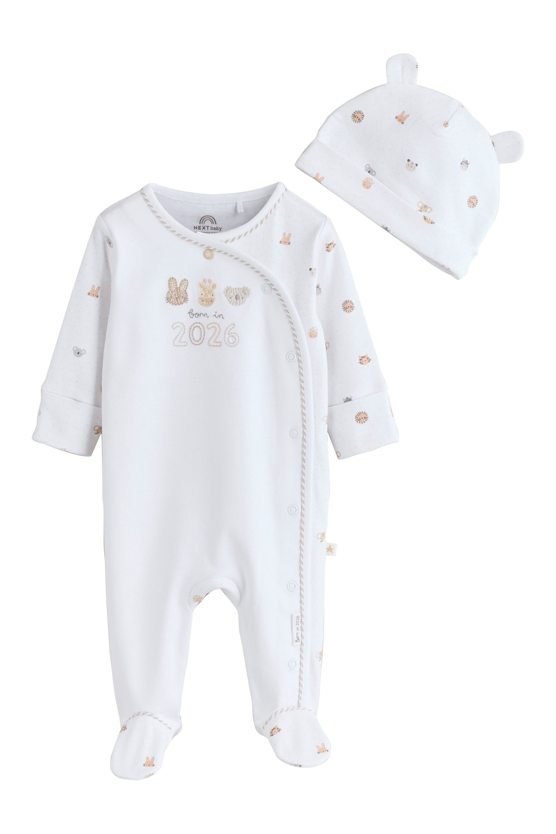 Next Schlafoverall Babys-Schlafanzug und Mütze, Born In 2026 (2-tlg)