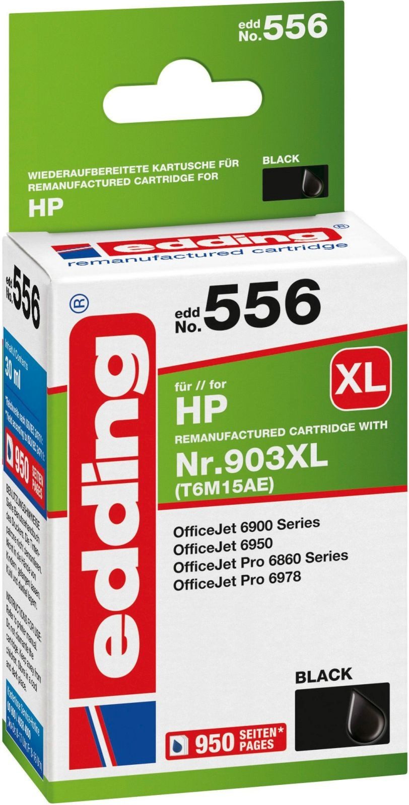 edding Druckerpatrone für HP No. 903XL (T6M15AE) black Nachfülltinte (x)