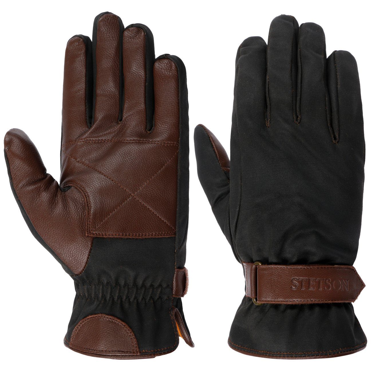 Stetson Lederhandschuhe Handschuhe mit Futter dunkelbraun