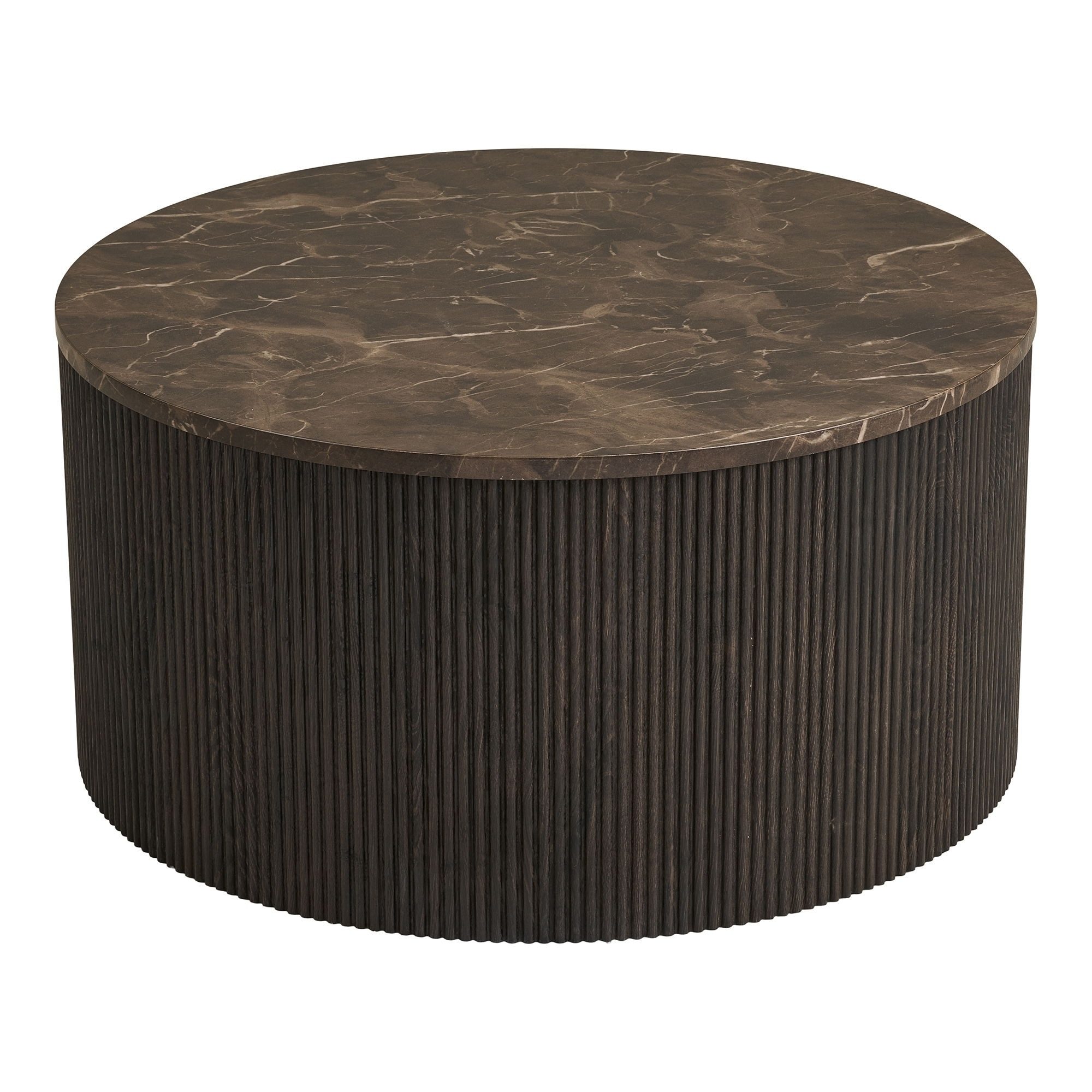 freiraum Couchtisch Rota, in Dunkelbraun / Marmor-Dekor, MDF - 40x80cm (HxD)