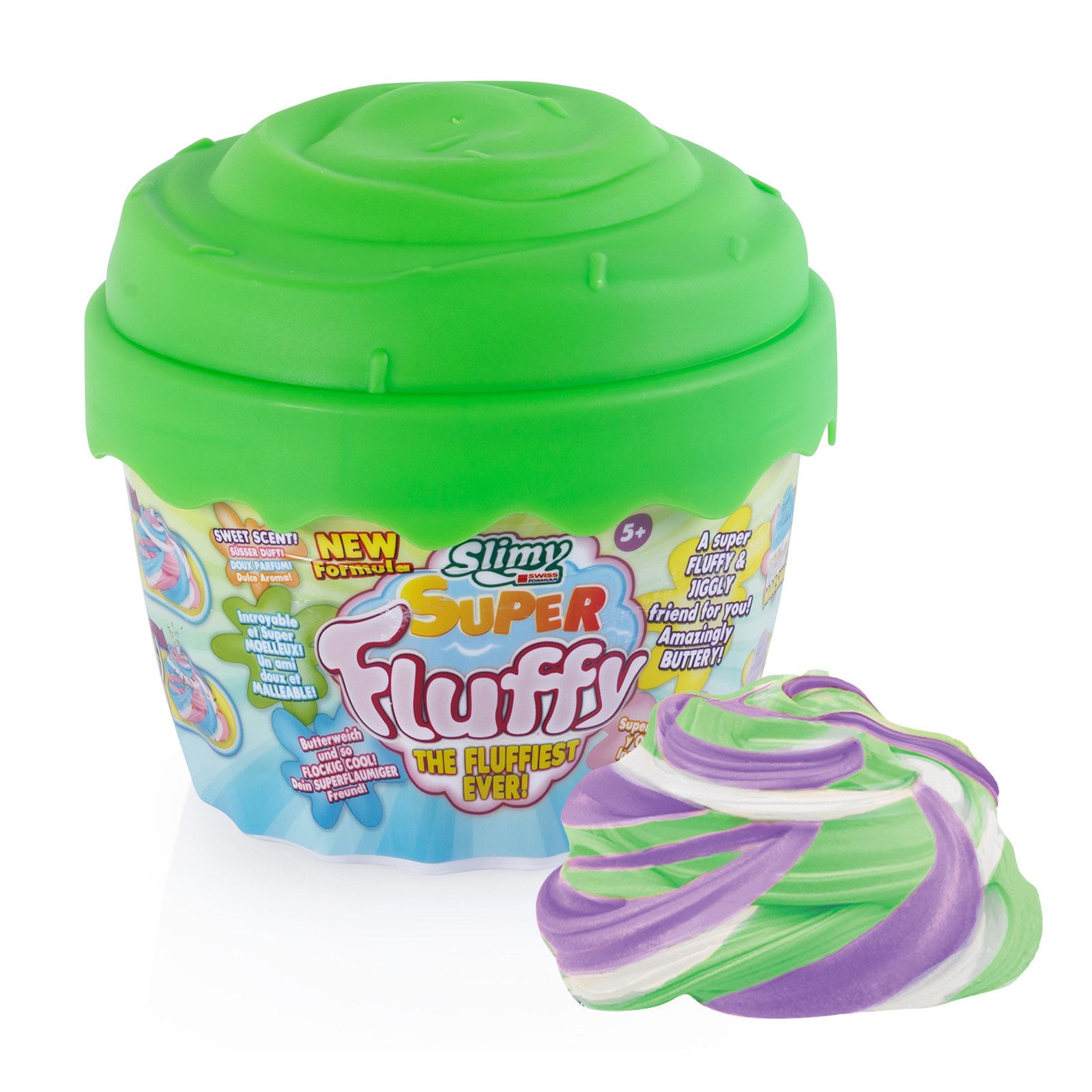 Slimy® Knete Super Fluffy 300g Spielmasse im Cupcake Becher (1-tlg), Der flaumigste Original Slimy Slime, lustig duftende Schleim-Knete!