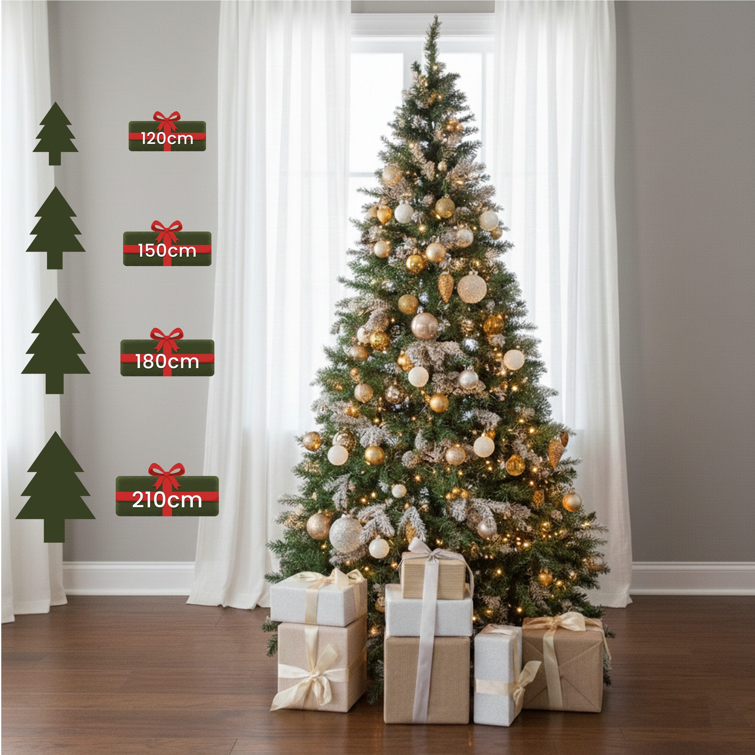 Dimono Künstlicher Weihnachtsbaum DIMONO Künstlicher Weihnachtsbaum mit Stecksystem – Dekorativer Baum, Christbaum, Naturgetreuer Tannenbaum mit wunderschönen Baumspitzen