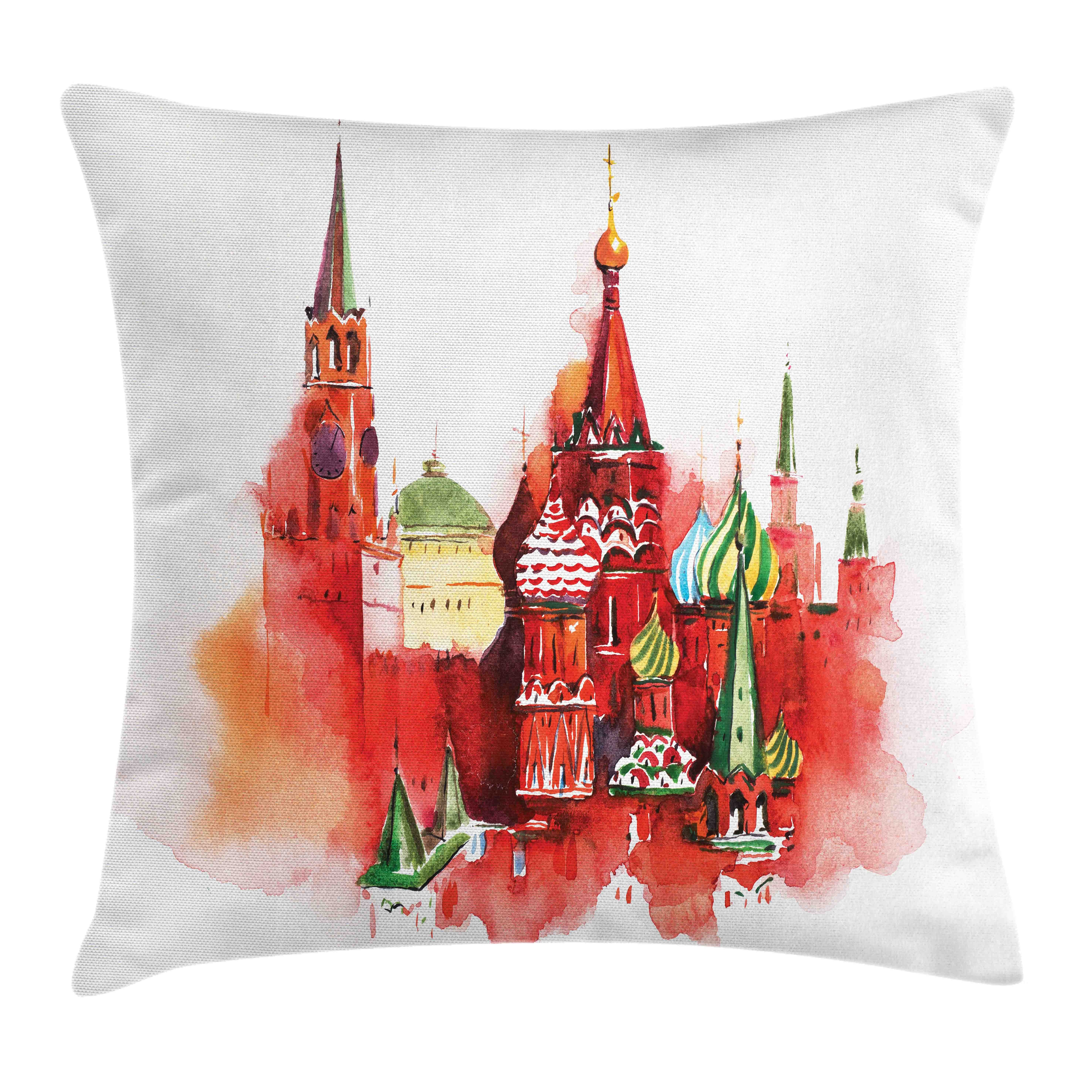 Roter Waschbar Russisch Reißverschluss Farben Klaren mit Platz (1 Beidseitiger Kissenbezüge mit Abakuhaus Kissenhülle Druck, Basilius-Kunst Farbfesten Stück),