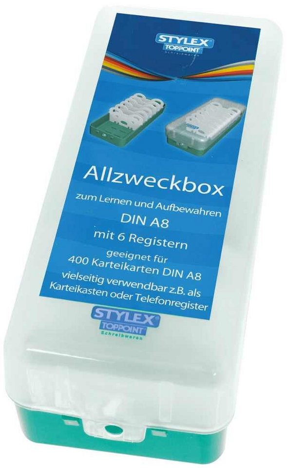Thumbnail - Stylex Schreibwaren Karteikasten 12x Lernbox Karteikasten DIN A8