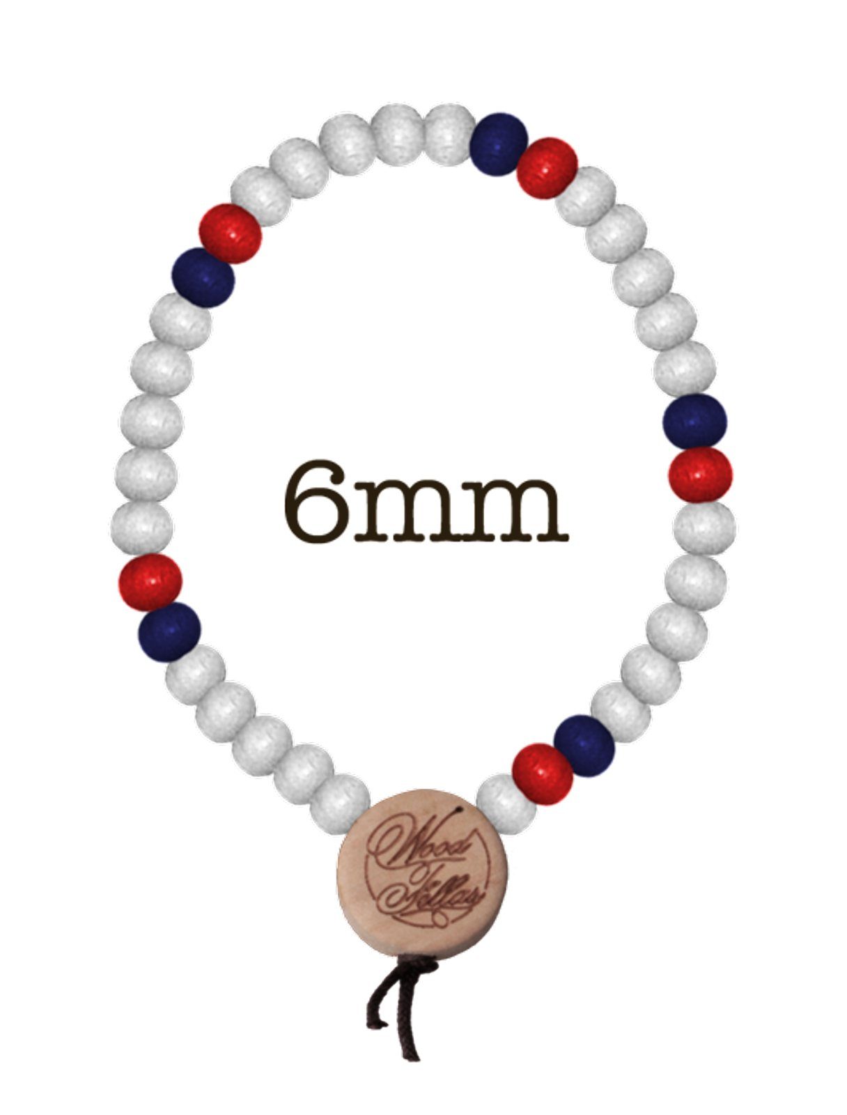 WOOD FELLAS Armband WOOD FELLAS Bracelet Perlen-Armband Deluxe Weiß/Rot/Navy moderner Pearl Hals-Schmuck Holz-Schmuck