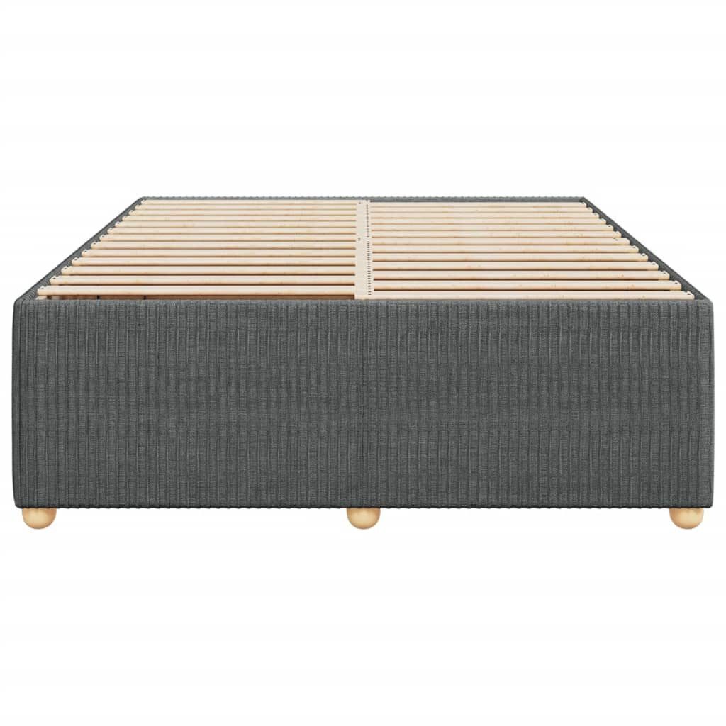 vidaXL Bett Bettgestell ohne Matratze Dunkelgrau 140x200 cm Stoff