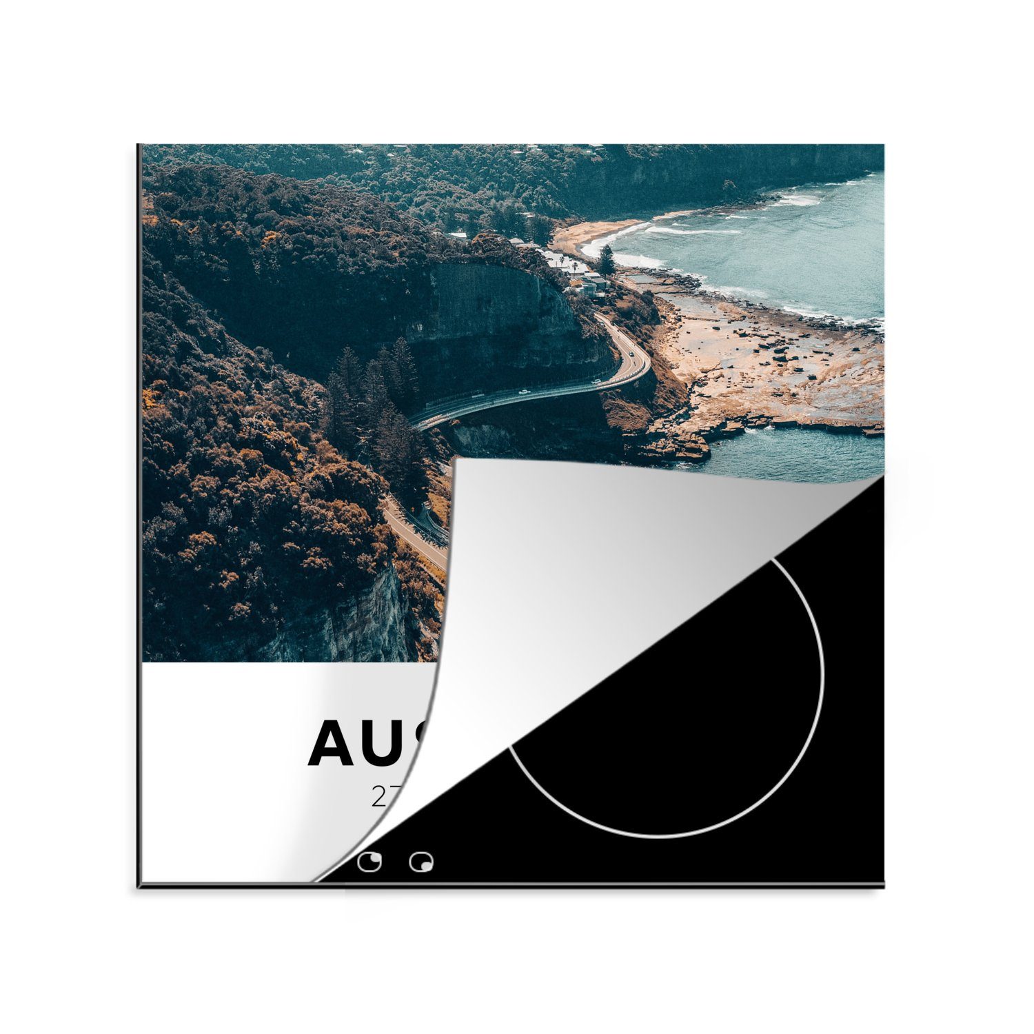 MuchoWow Herdblende-/Abdeckplatte Australien - Meer - Straßen, Vinyl, (1 tlg), 78x78 cm, Ceranfeldabdeckung, Arbeitsplatte für küche