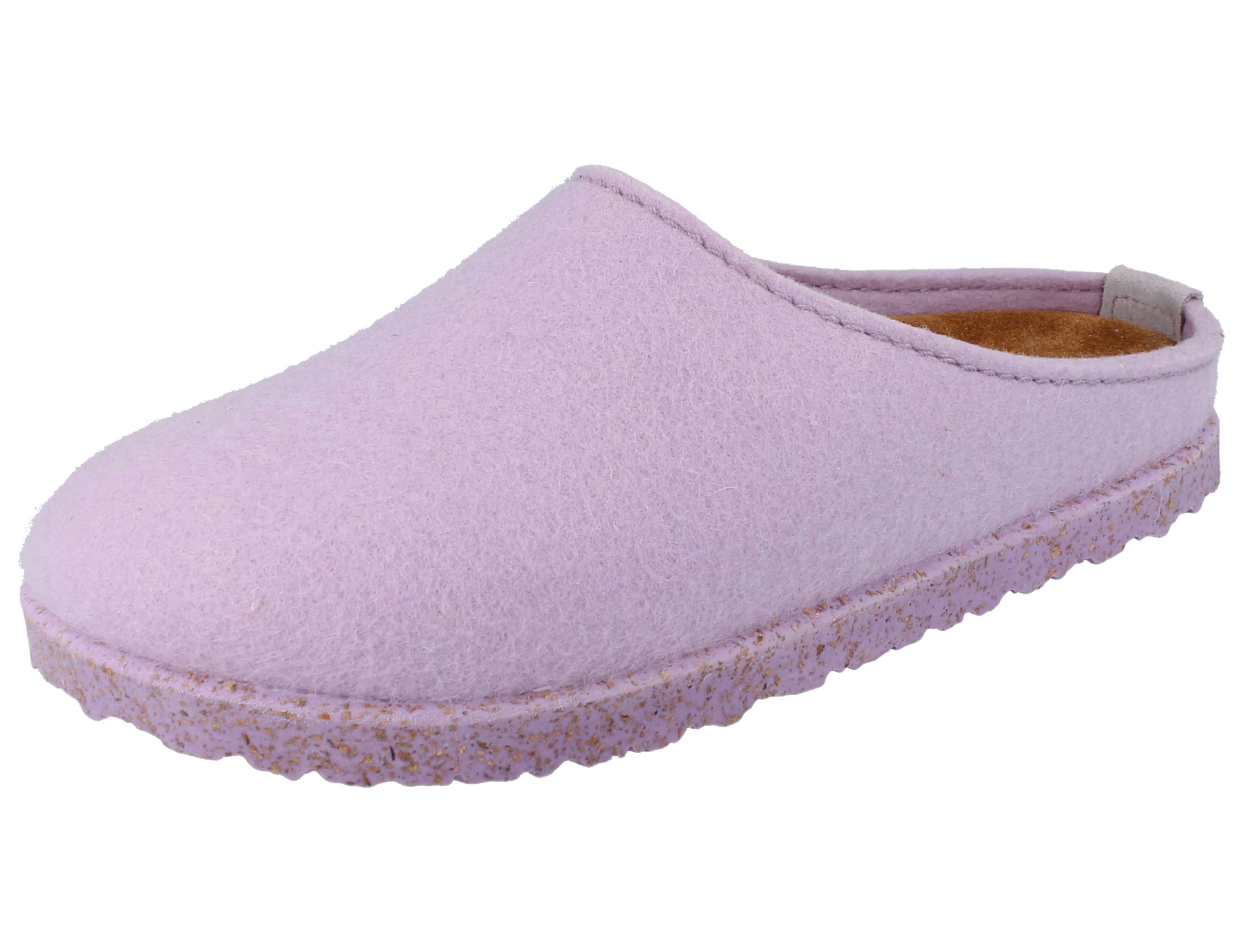 Haflinger HAFLINGER Manhattan Damen Hausschuhe Clog lila Wollfilz - Größe : 37 Clog Wechselfußbett