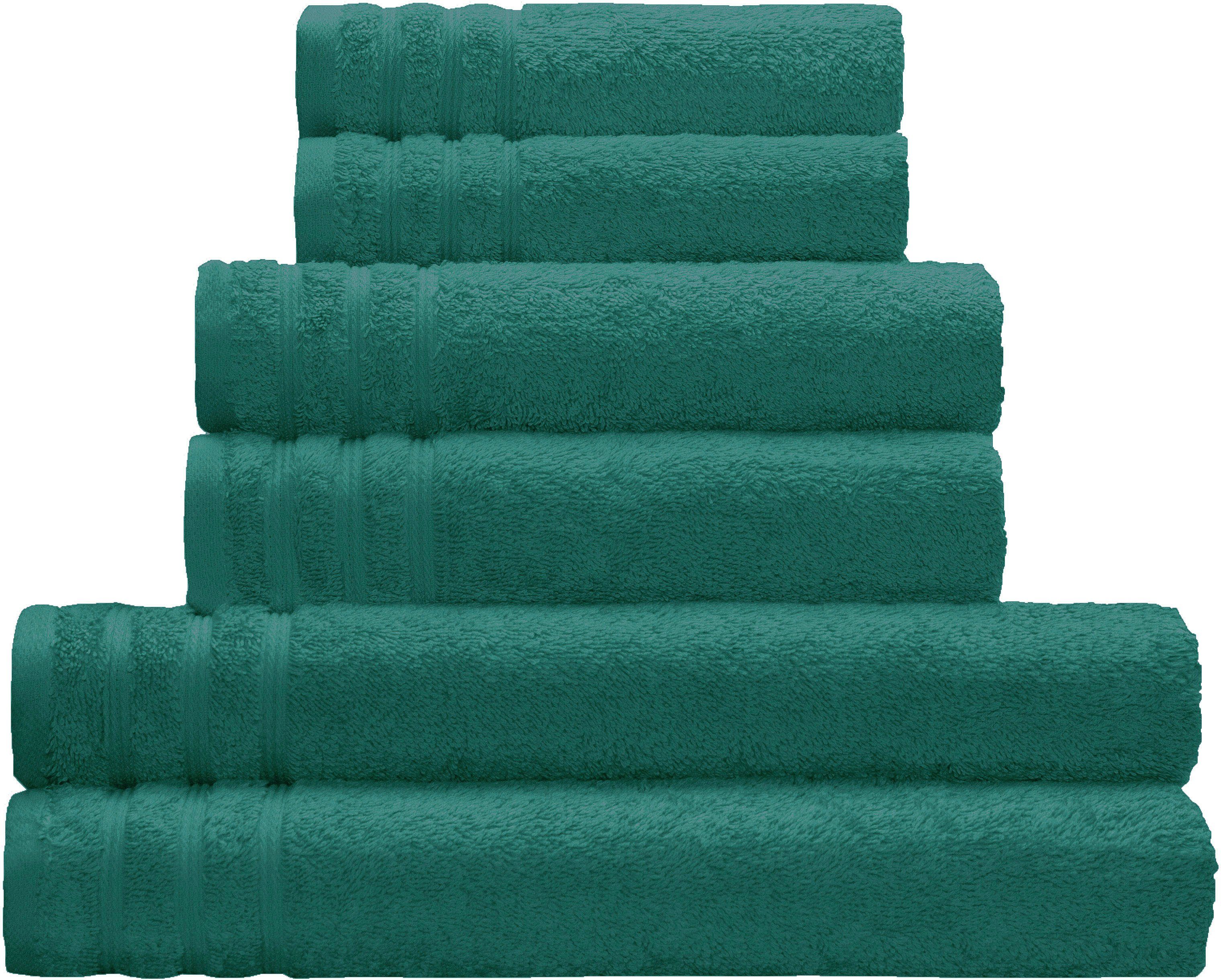 Duschtuch Wolke 50/100 Handtuch Kleine Duschtuch smaragd Frottier 70/140 Royal, (1-St), erhältlich als cm cm Farben, Uni oder