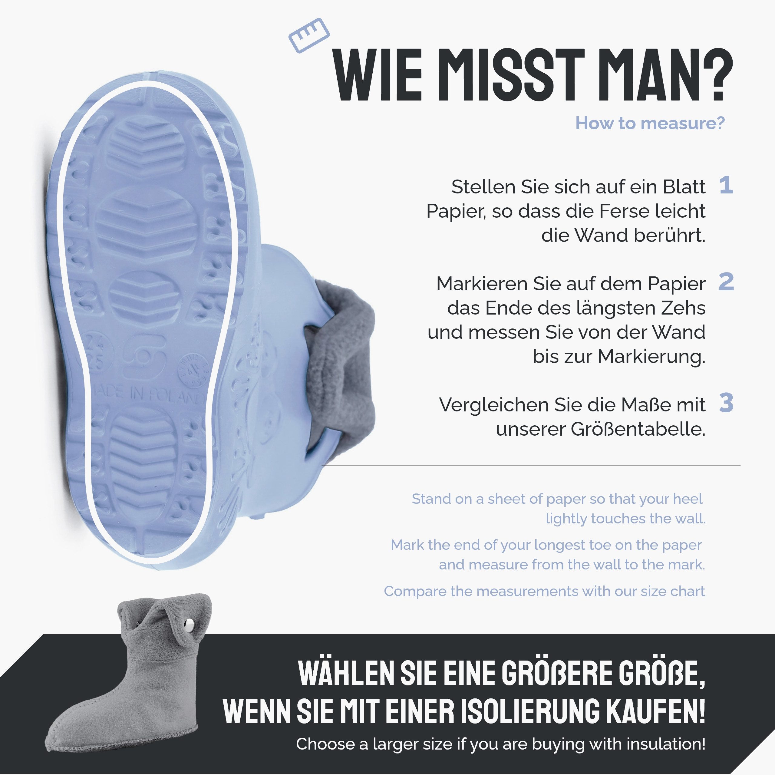 Ladeheid EVA Regenschuhe mit herausnehmbares Innenfutter LA-CA-04 Gummistiefel – Bild 2 von 5