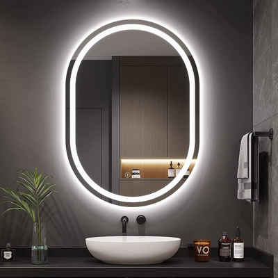 Dripex Badspiegel LED Oval Spiegel, Wandspiegel mit Beleuchtung