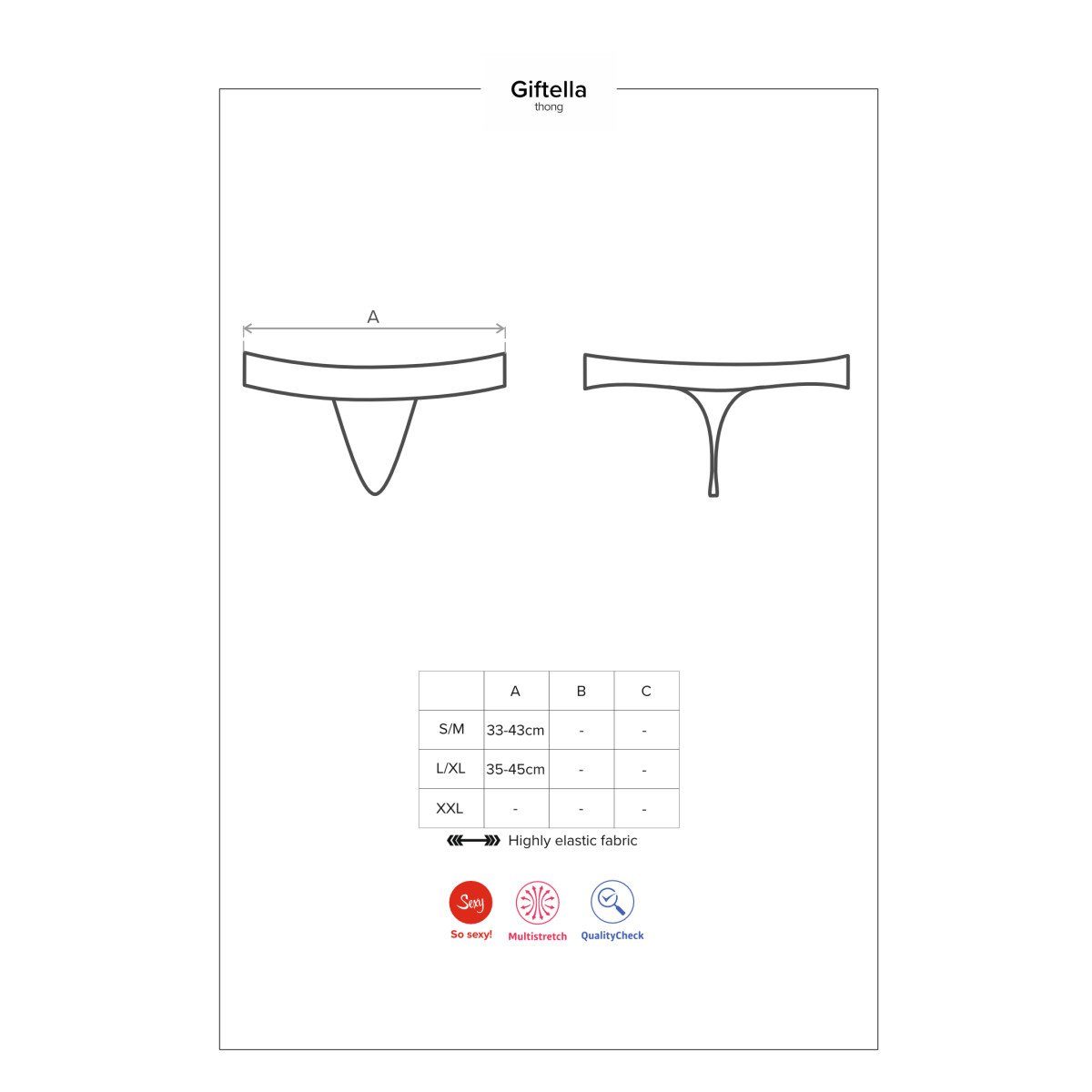 thong OB - Obsessive red (L/XL,S/M) Giftella Panty